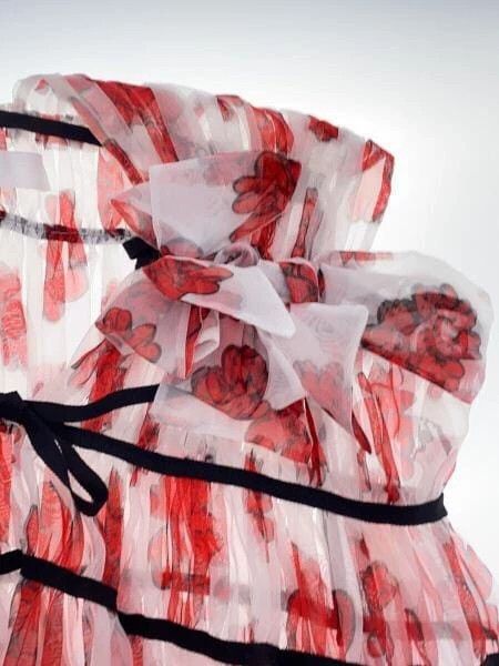Comme des Garcons Comme des Garcons White retro floral design dress Size S / US 4 / IT 40 - 5 Thumbnail