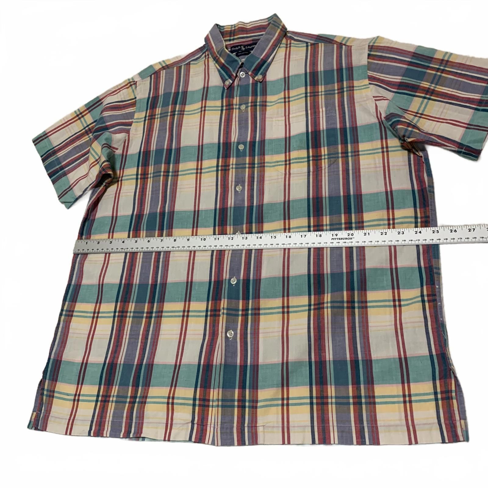 Polo Ralph Lauren Ralph Lauren Pastel Plaid Short Sleeve Shirt L Cotton Size US L / EU 52-54 / 3 - 6 Thumbnail