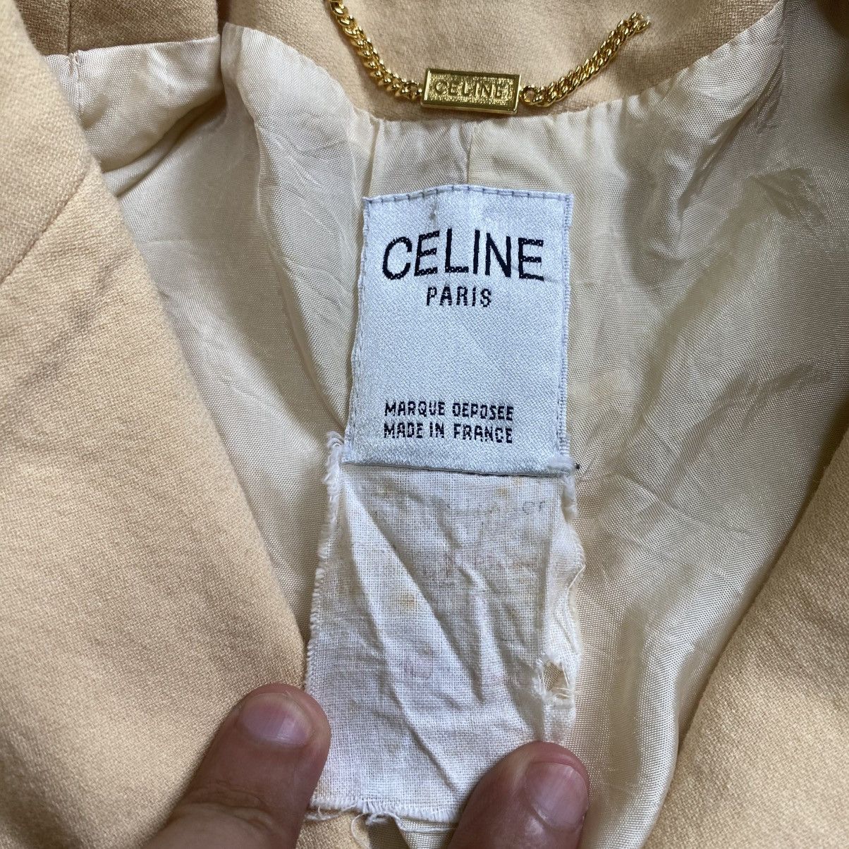 Celine × Vintage 🔥 CELINE PARIS WOMEN BIEGE JACKET Size M / US 6-8 / IT 42-44 - 7 Thumbnail
