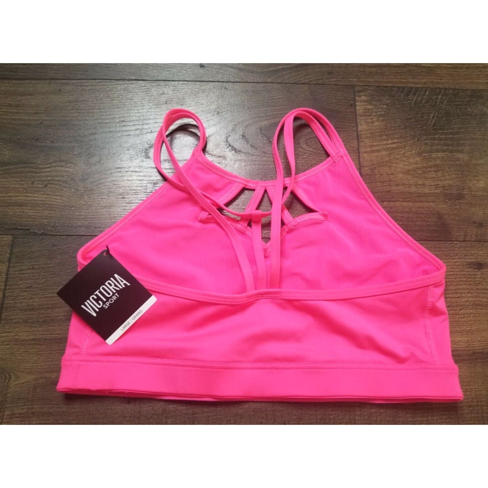 Pinko VINTAGE PINK Victoria's Secret Sports Bra Women L Pink Solid Logo Racerback Activewear Size ONE SIZE - 2 Thumbnail