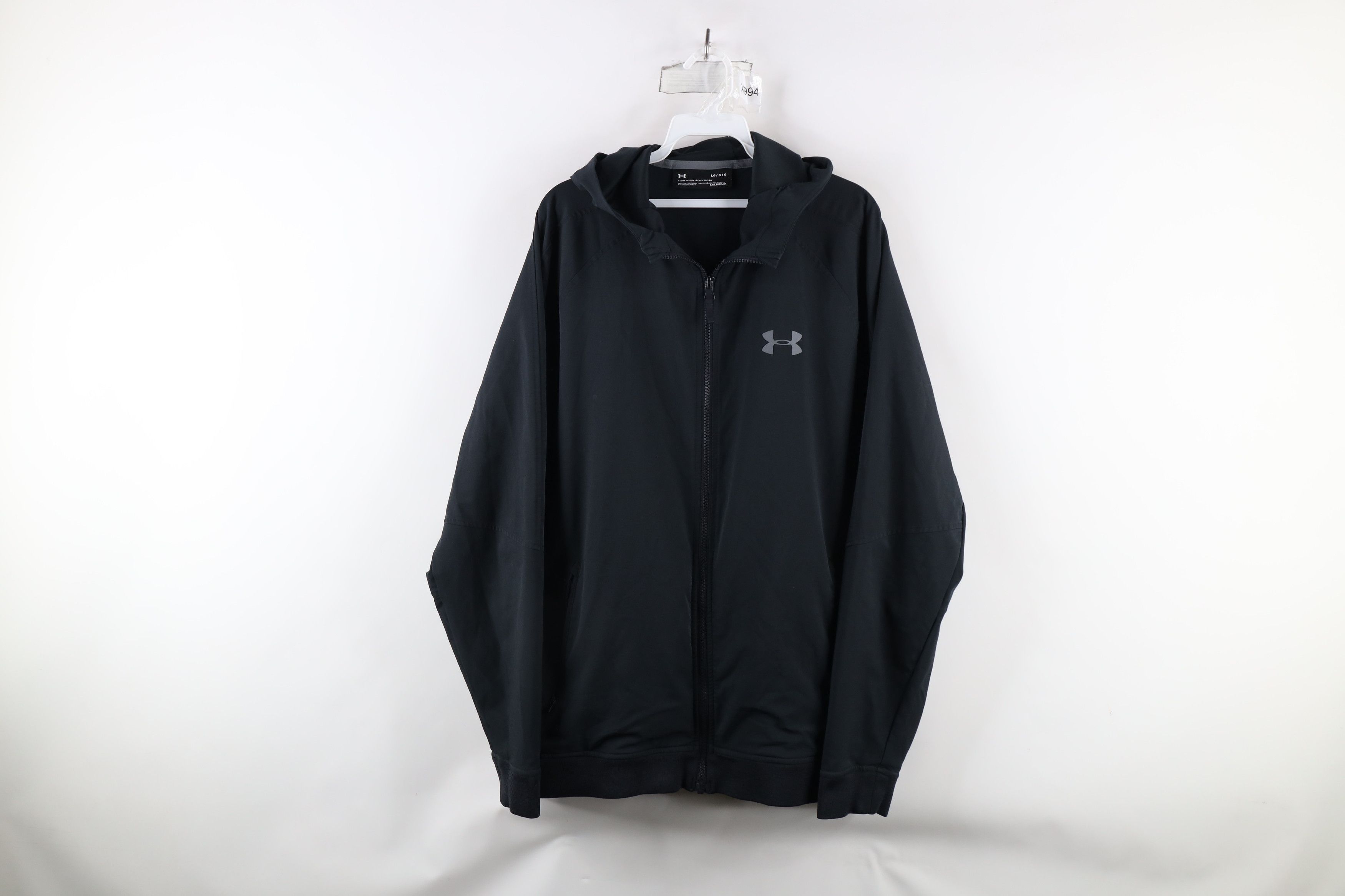 Vintage Under Armour Loose Fit ColdGear Full Zip Hooded Jacket Black Grailed