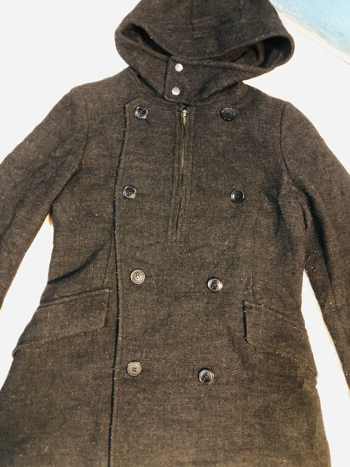 Zucca Archive Cabane de Zucca AW09 Hooded Wool Pea Coat (8) Size US M / EU 48-50 / 2 - 3 Thumbnail