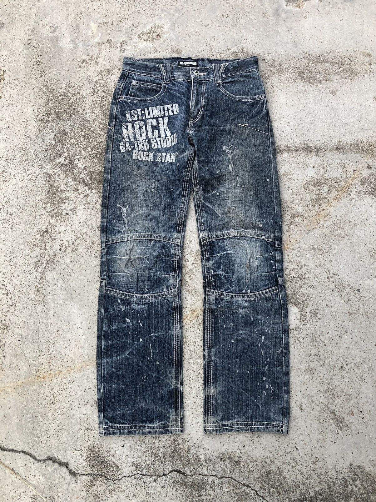 Japanese Brand BATSU STUDIO PAINTED DENIM | Grailed