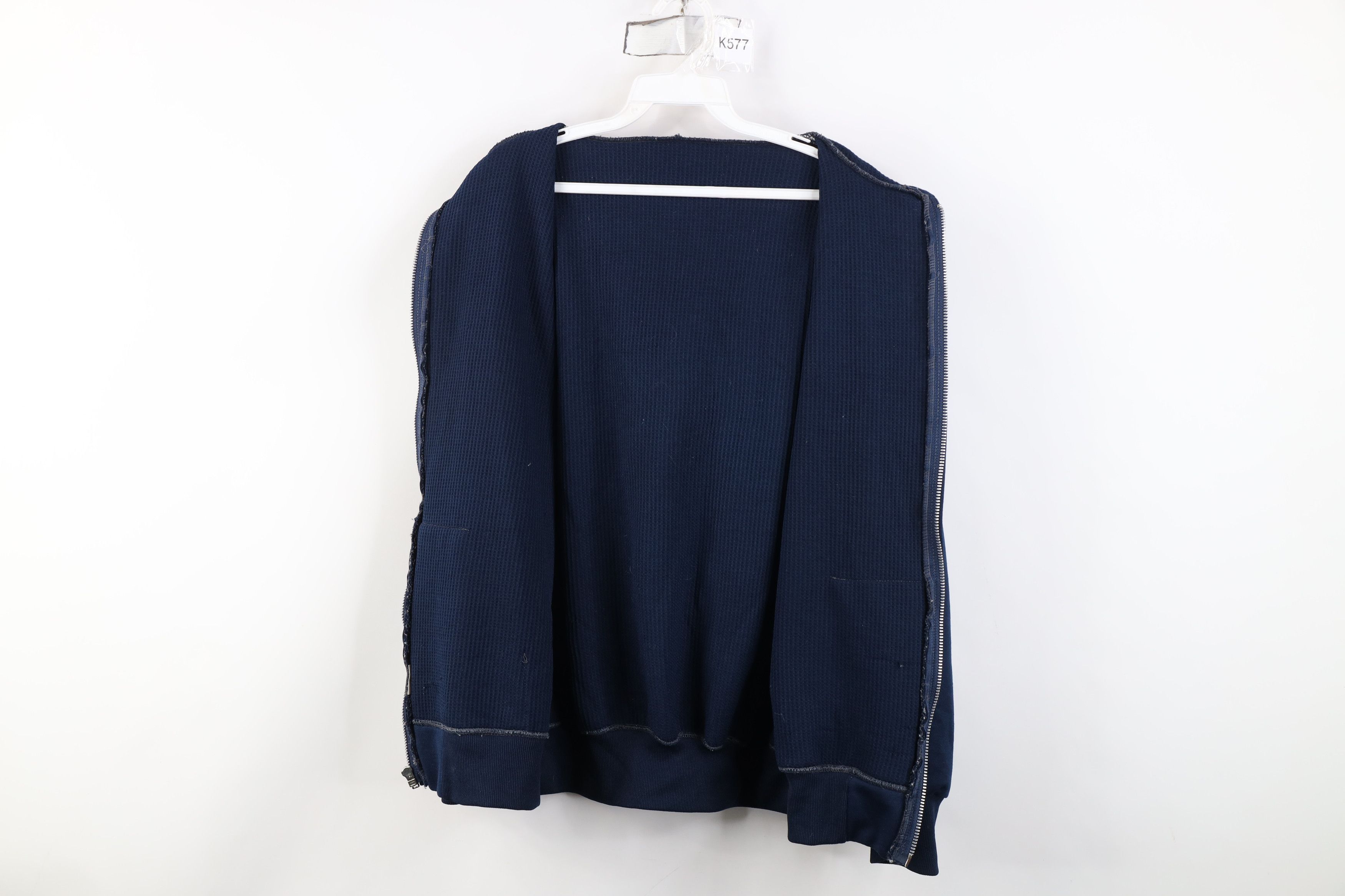 Vintage Vintage 70s Streetwear Thermal Waffle Lined Hoodie Blue USA Size US M / EU 48-50 / 2 - 9 Thumbnail