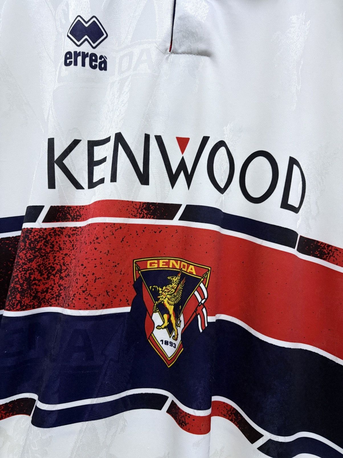 Vintage Vintage 90's Errea Genoa Away - Kazu 11 Football Shirt Size US L / EU 52-54 / 3 - 5 Thumbnail