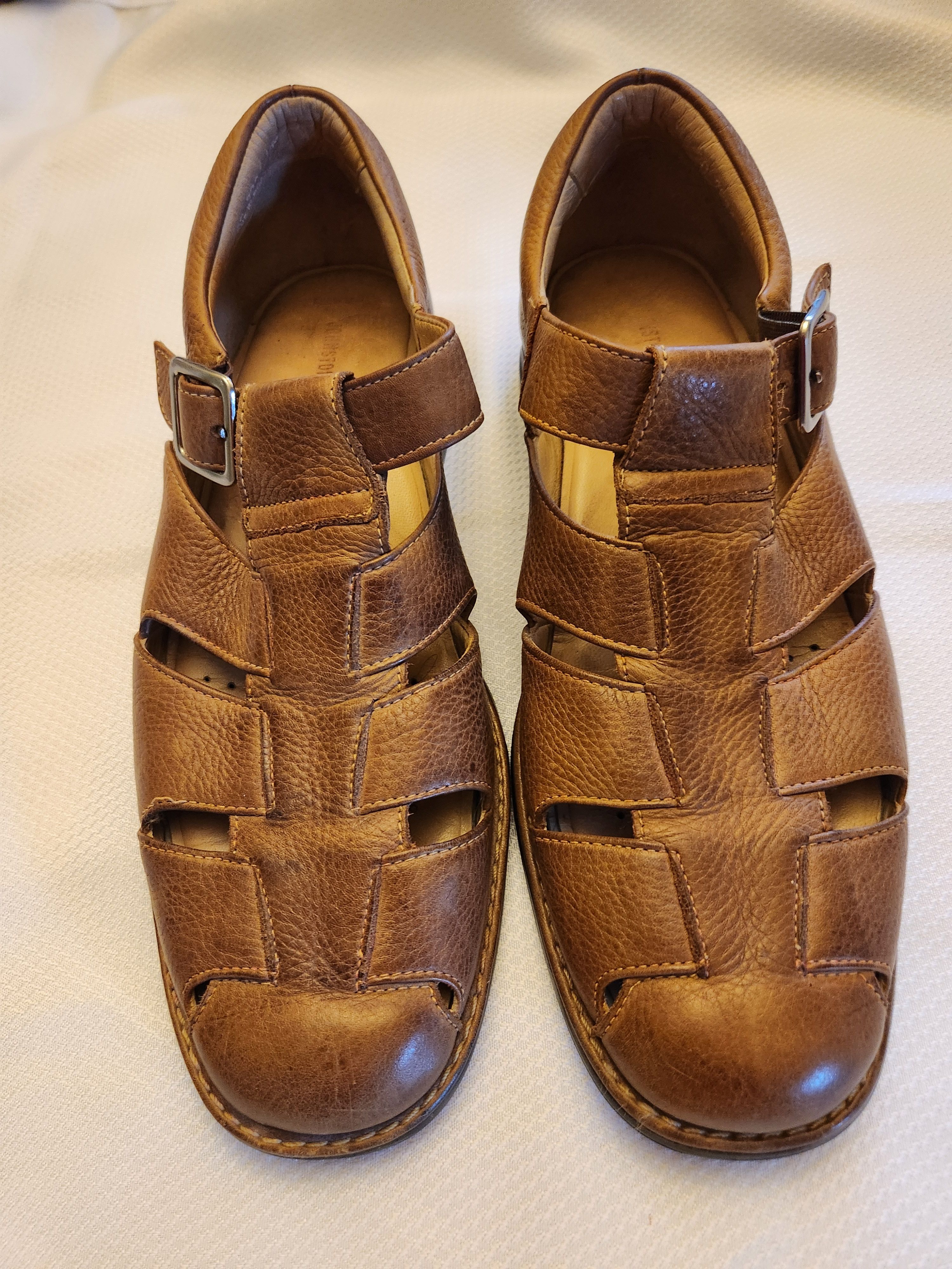 Johnston & Murphy Men's Brown Leather Dress Sandals with Buckel Size US 11 / EU 44 - 1 Thumbnail
