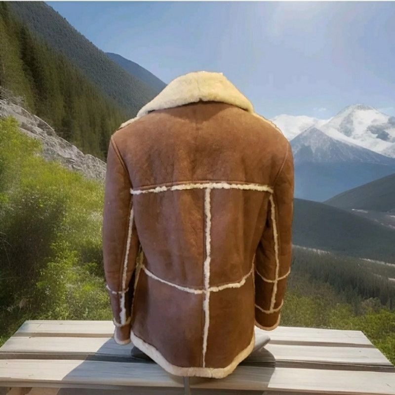 Other Mens Genuine Shearling Leather Coat Jacket Size US L / EU 52-54 / 3 - 3 Thumbnail