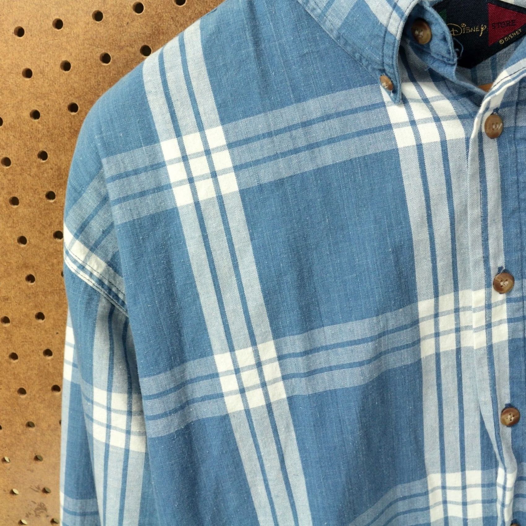 Disney vtg Disney Store mickey mouse plaid men's shirt LARGE blue 90s 00s Size US L / EU 52-54 / 3 - 5 Thumbnail