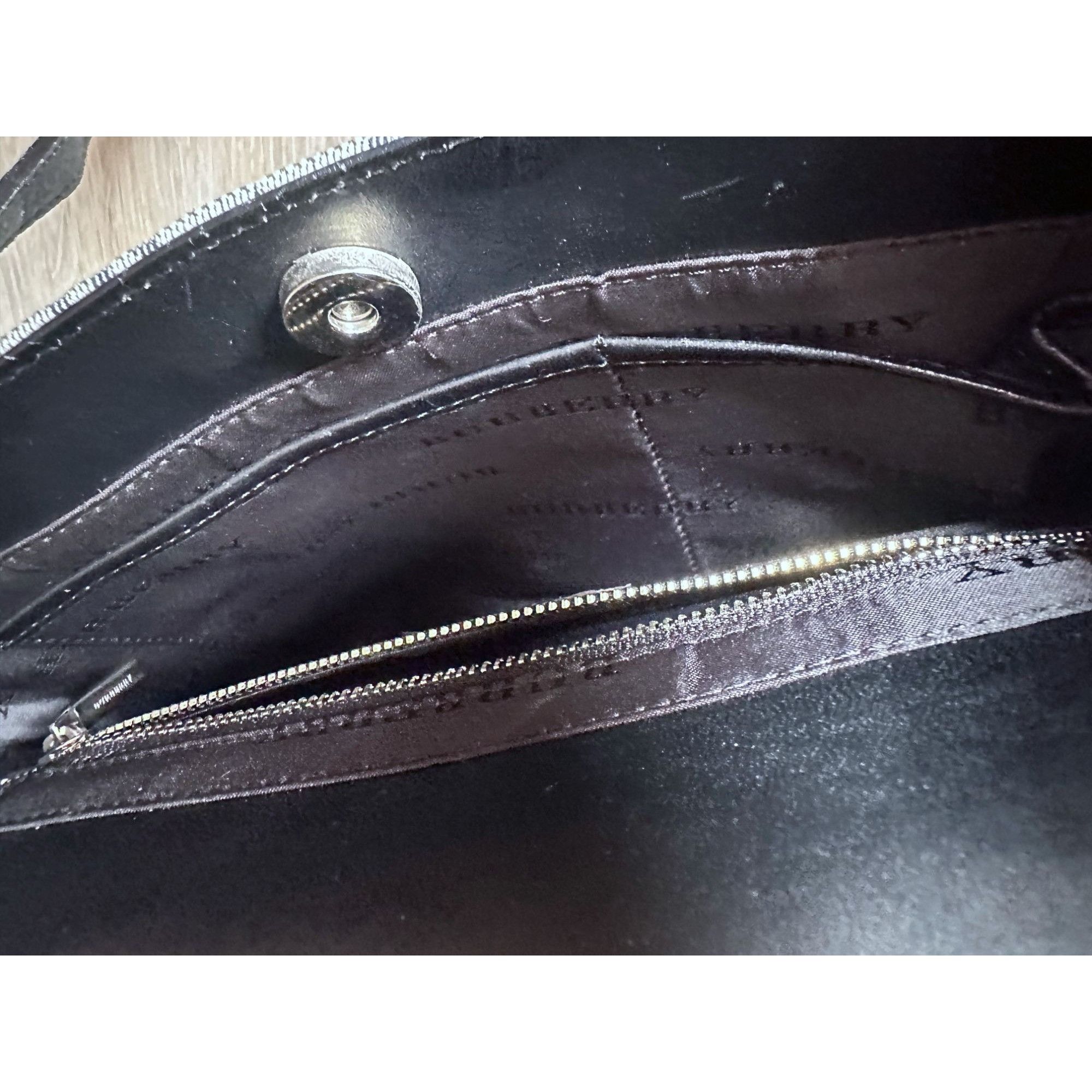 Burberry Burberry Gray Nova Check Satchel/ Tote with Black Leather B Size ONE SIZE - 20 Thumbnail