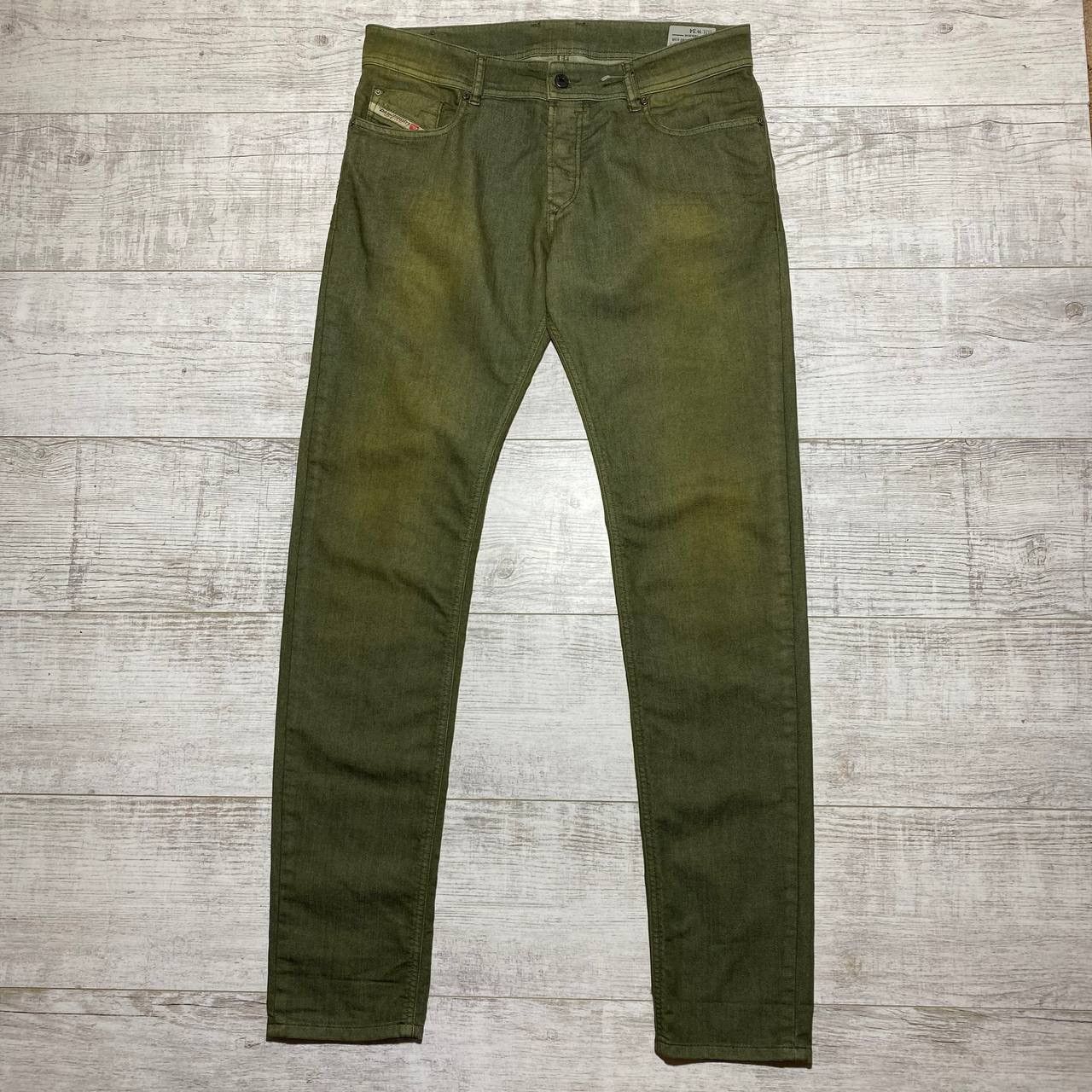 image of Y2K Diesel Dyed Wash Jeans 0819D Sleenker in Green, Men's (Size 34)