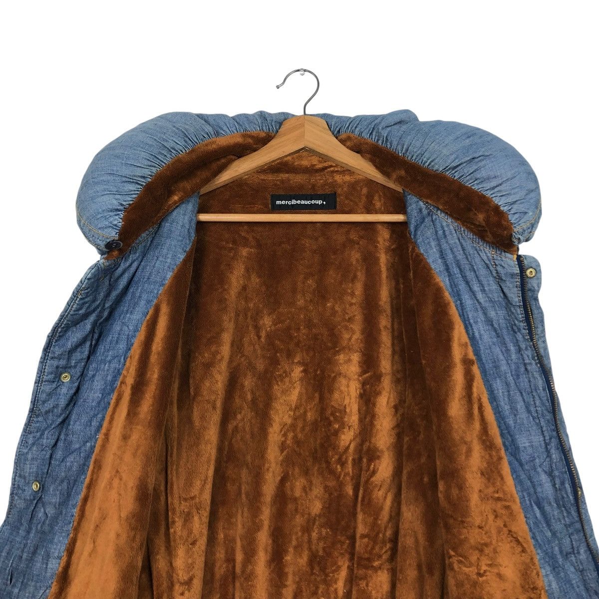 Issey Miyake 🔥CROPPED DENIM BIKER JACKET MERCIBEAUCOUP BLANKET PUFFER Size US M / EU 48-50 / 2 - 16 Thumbnail