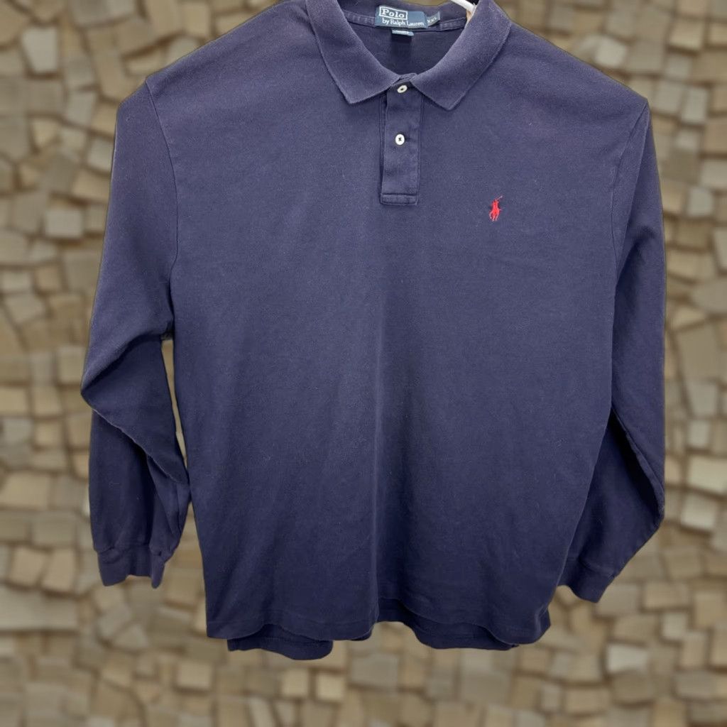 Polo Ralph Lauren Polo Ralph Lauren Polo Shirt Mens 2XL Navy Blue Logo Embroidered Classic Preppy Long Sleeve Size US XXL / EU 58 / 5 - 1 Thumbnail