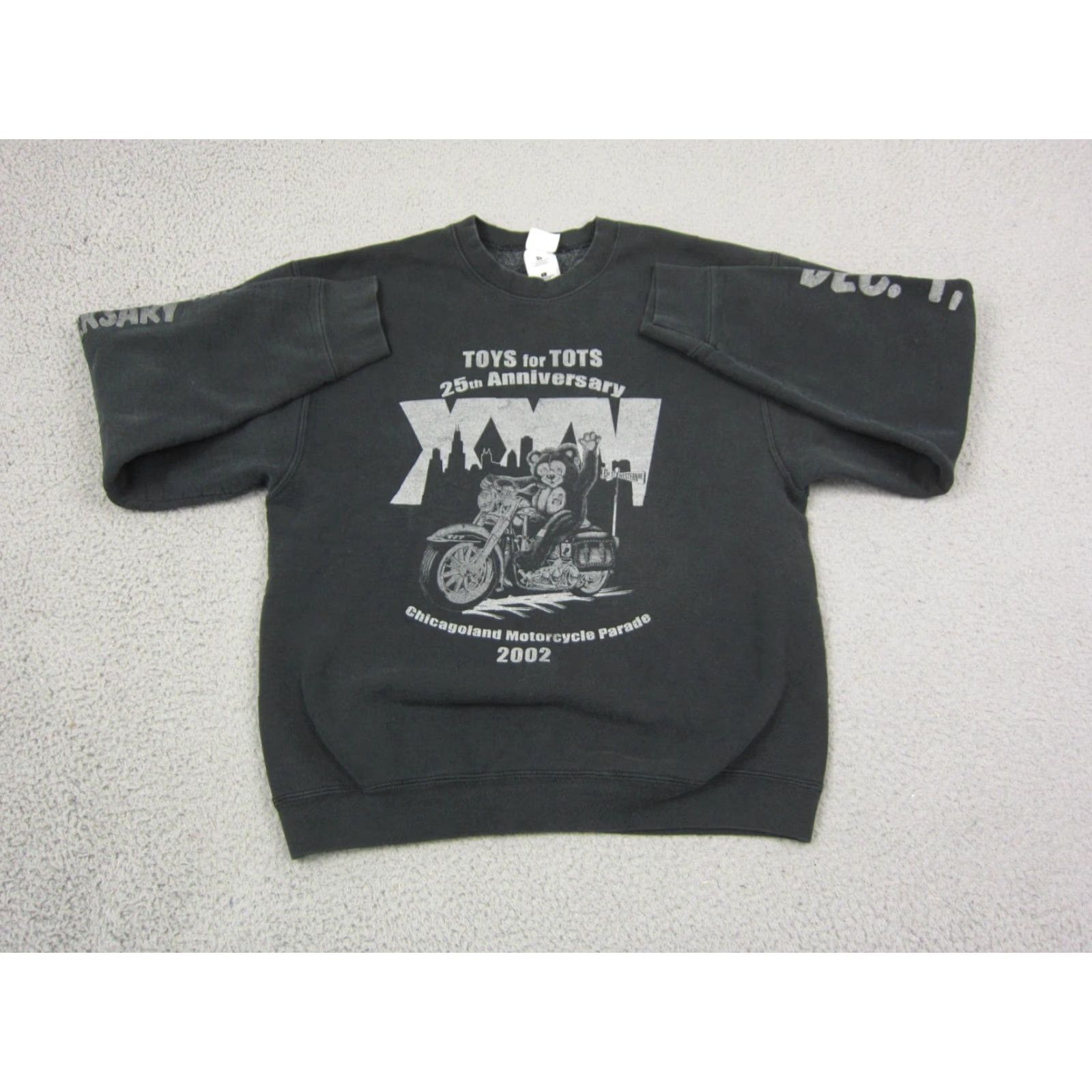 Fruit Of The Loom VINTAGE Fruit of the Loom Sweatshirt Mens L Black 90s Parade Y2K Biker Bears Motor Shirt Pullover Crew Neck Cotton Polyester Fleece All Seasons Size US L / EU 52-54 / 3 - 2 Thumbnail