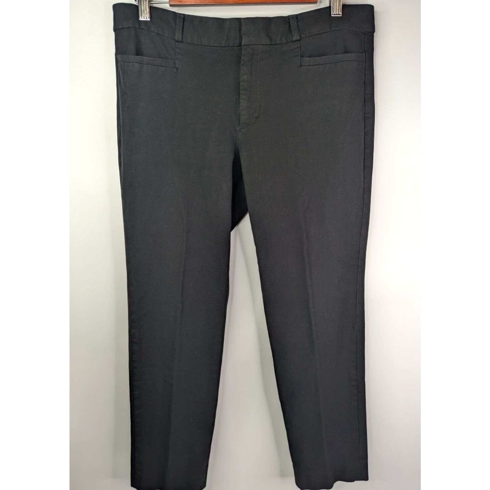 Banana Republic Banana Republic Sloan Dress Pants Women's Size 10 Black Straight Leg Flat Front Zip Size 32" / US 10 / IT 46 - 2 Thumbnail