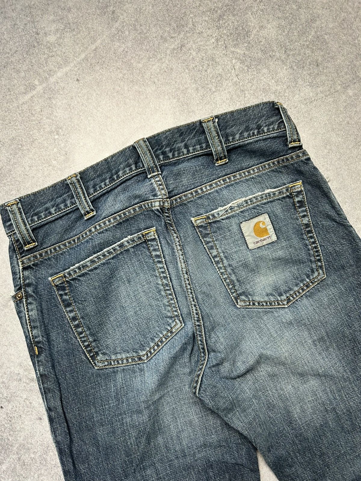 Carhartt Vintage 00s Carhartt Blue Denim Distressed Rockin Pant Jeans Size US 30 / EU 46 - 5 Thumbnail