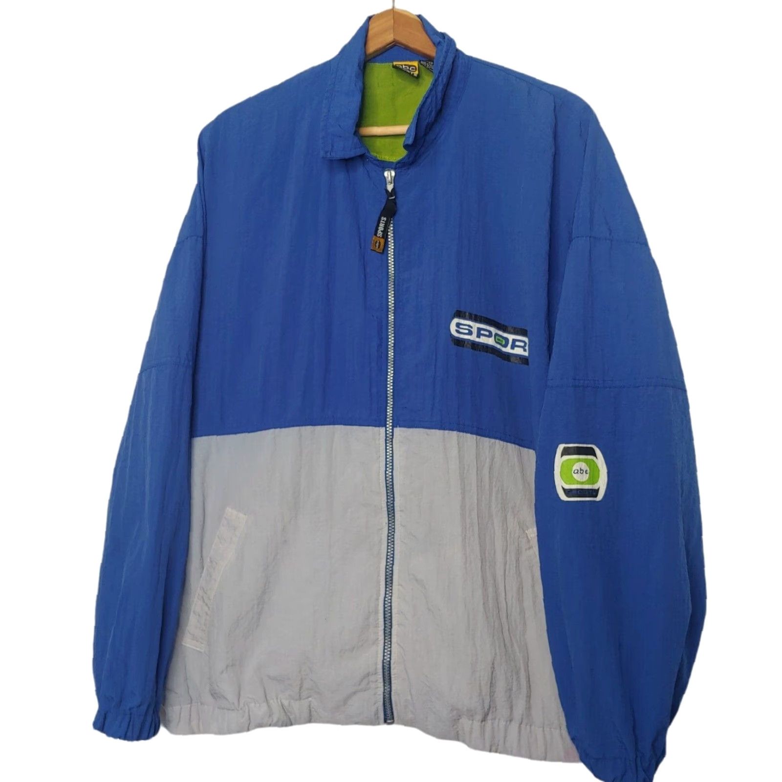 Vintage VINTAGE ABC Sports Windbreaker XL Full Zip Blue Nylon Logo Jacket Men Size US XL / EU 56 / 4 - 2 Thumbnail