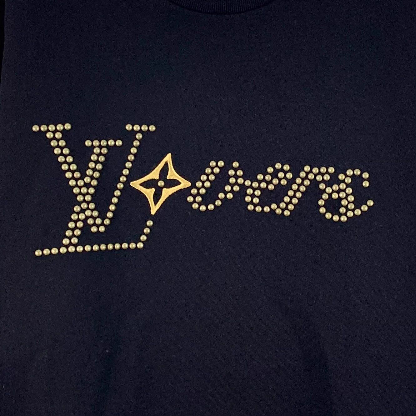 Louis Vuitton Louis Vuitton Black Logo Beaded Cotton Sweatshirt S Size US S / EU 44-46 / 1 - 4 Thumbnail