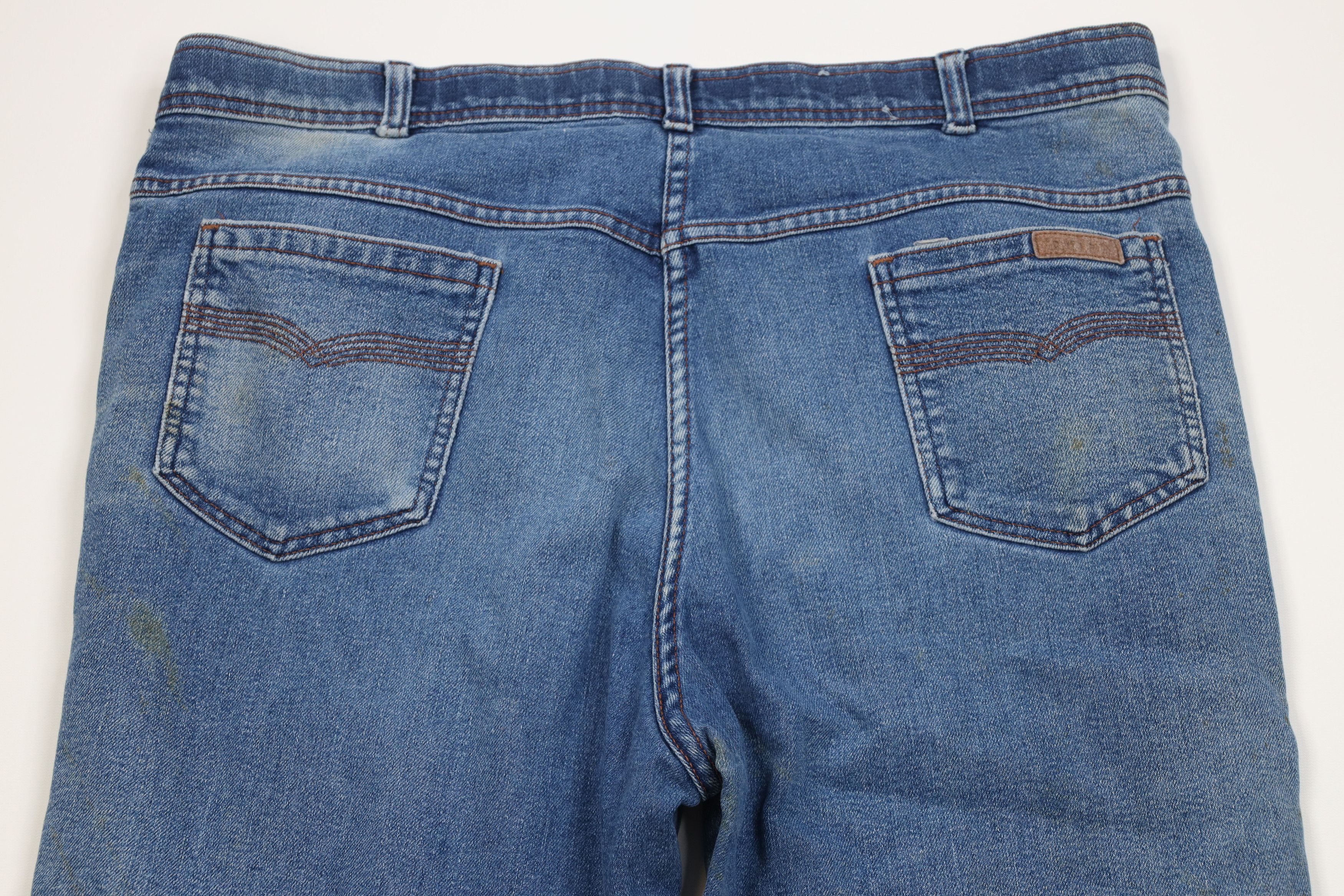 Vintage Vintage 70s Streetwear Flared Wide Leg Denim Jeans Blue USA Size US 40 / EU 56 - 12 Thumbnail