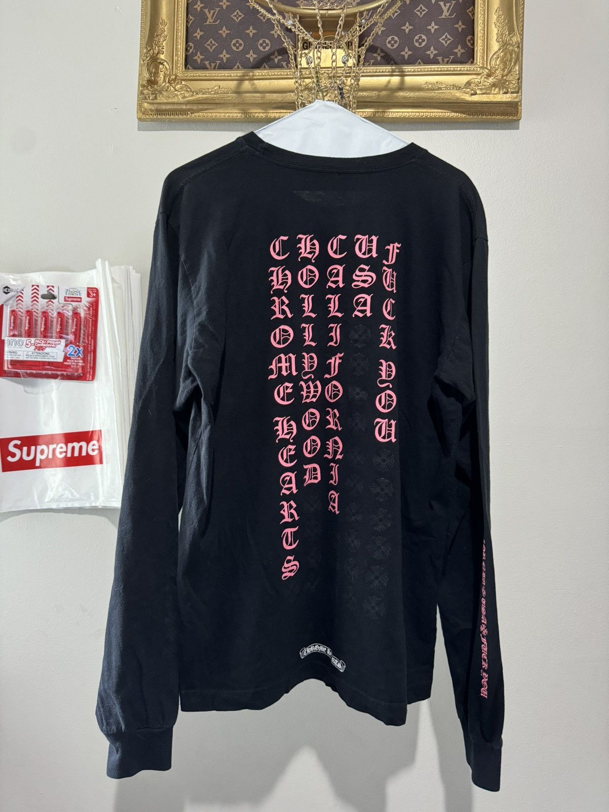 image of Chrome Hearts Hollywood California Usa Fuck You Exclusive in Black, Men's (Size Large)