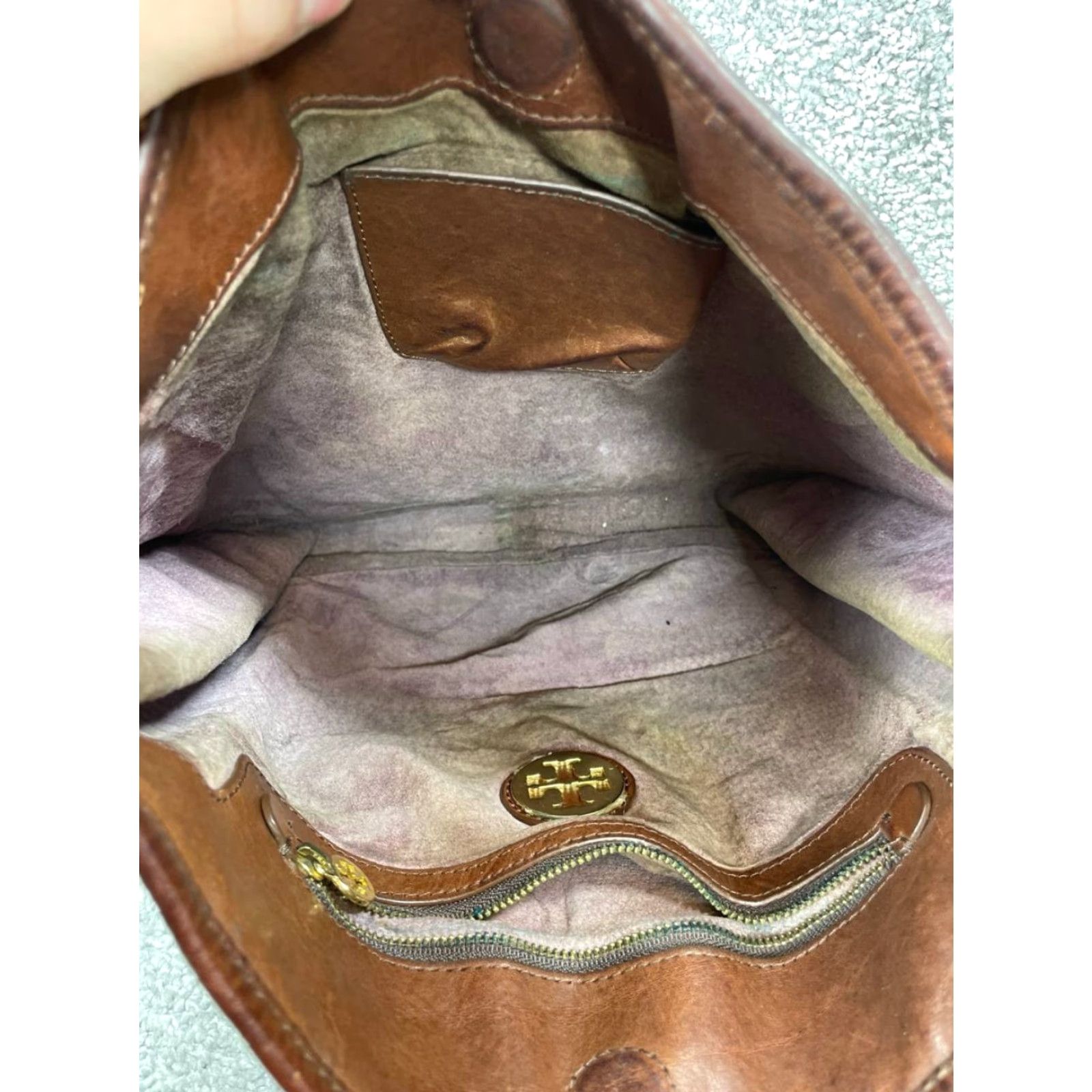 Tory Burch VINTAGE Tory Burch Bags Womens Brown Leather Inner Zipper Pocket Chain Strap Shoulder Size ONE SIZE - 6 Thumbnail
