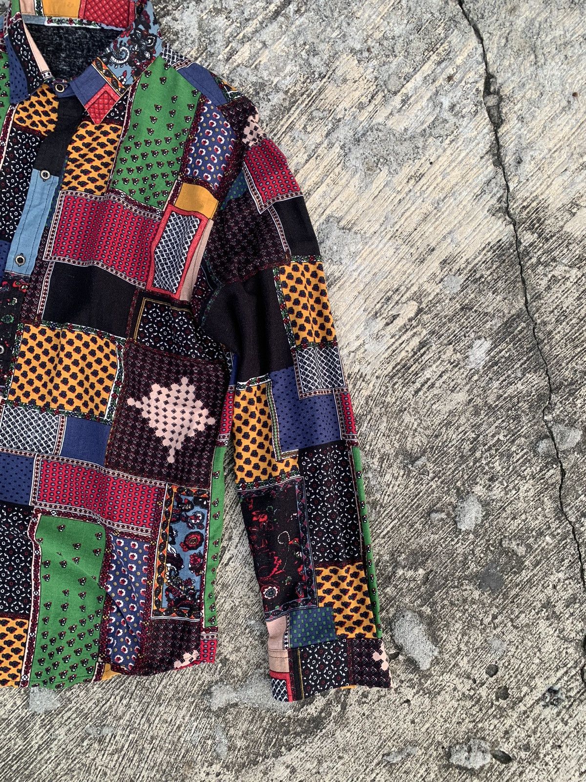 Designer × Issey Miyake × Japanese Brand Rare 🔥 multicolor longsleeve button up patchwork style Size XL / US 12-14 / IT 48-50 - 5 Thumbnail