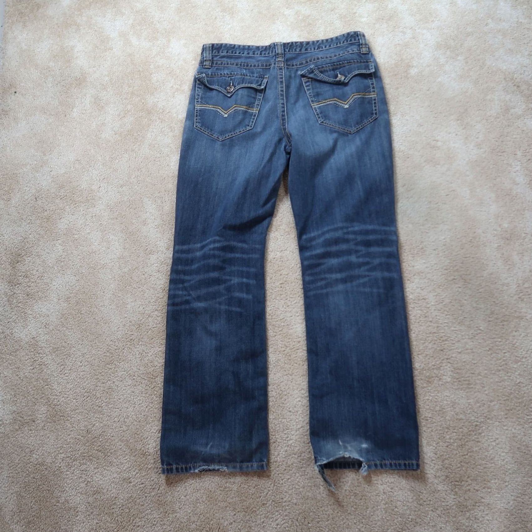 Guess GUESS Jeans Straight Leg 36x32 Men Blue Denim 5-Pocket Relaxed Regular Waist Vintage: No Denim Pants Flap pockets Jeans N/A Size US 36 / EU 52 - 6 Thumbnail