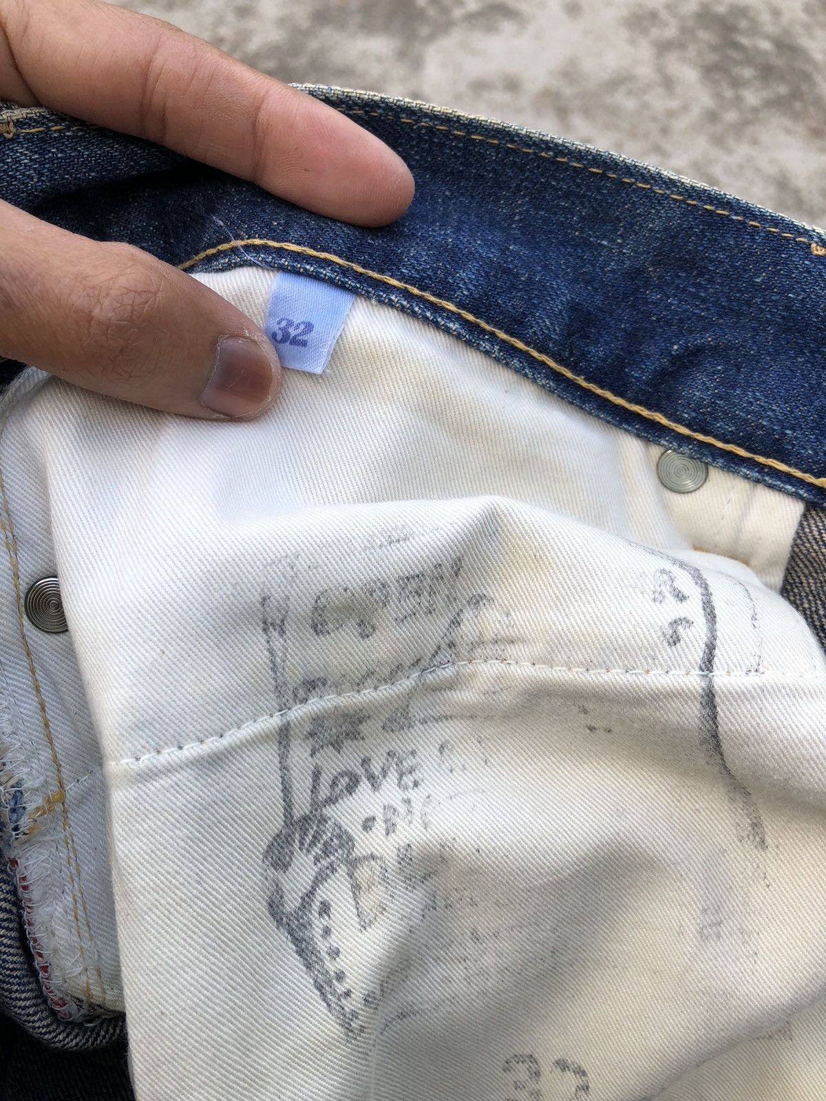 HOLLYWOOD RANCH MARKET × Japanese Brand SELVEDGE PAINTED DENIM BY HRM Size US 30 / EU 46 - 4 Thumbnail