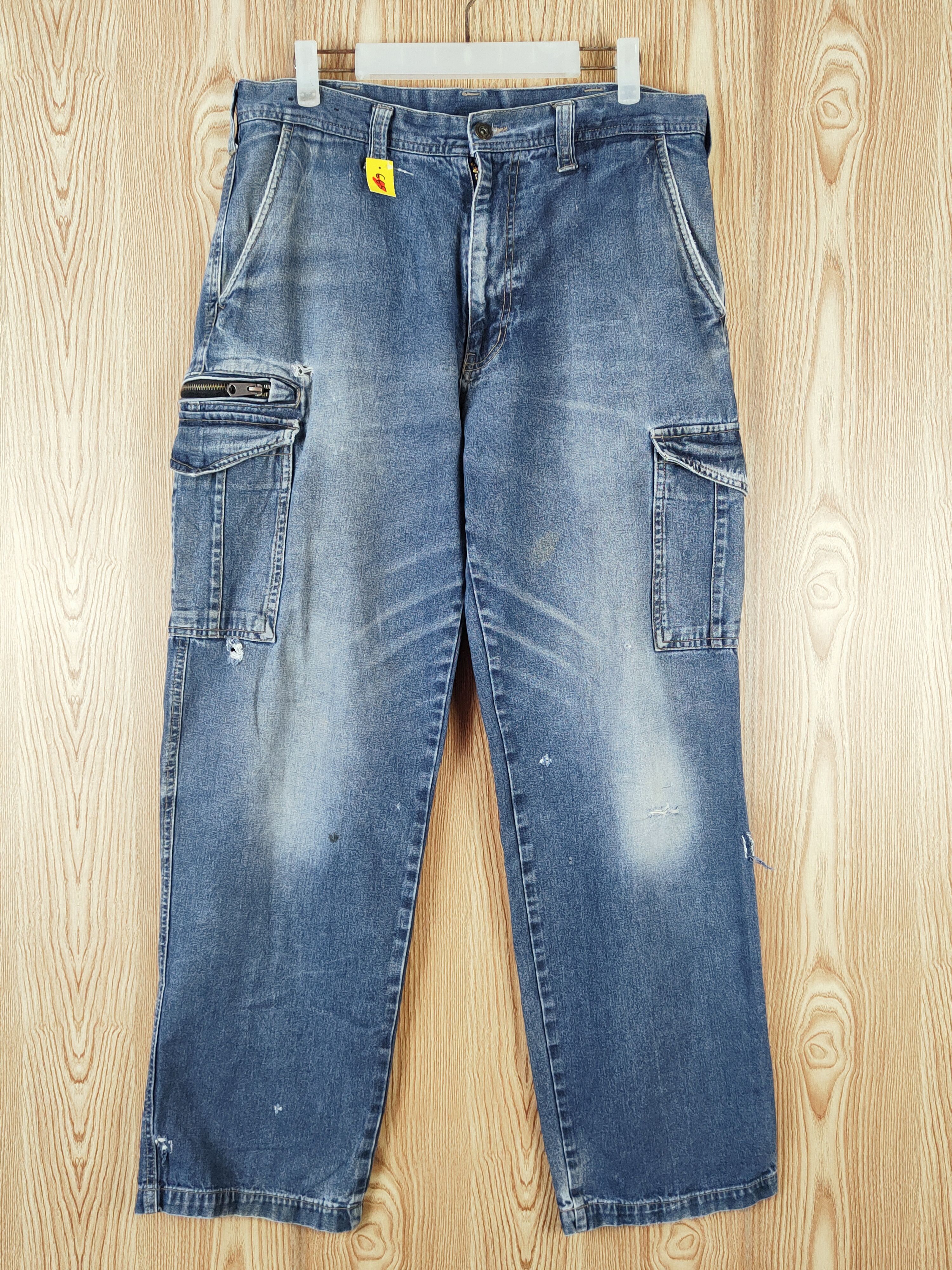 Japanese Brand Evenriver Dark Blue Faded Distressed Ripped Jeans #W612 Size US 34 / EU 50 - 1 Thumbnail