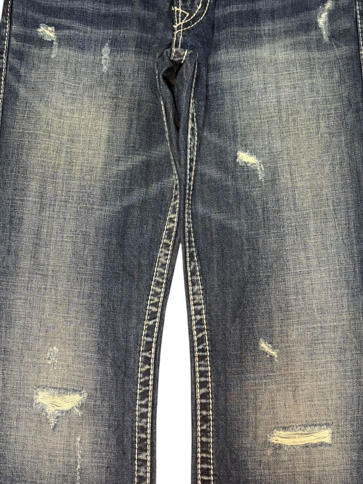 Replay Vintage Japanese Brand Faded Wash Distress Flare Jeans Size US 30 / EU 46 - 3 Thumbnail