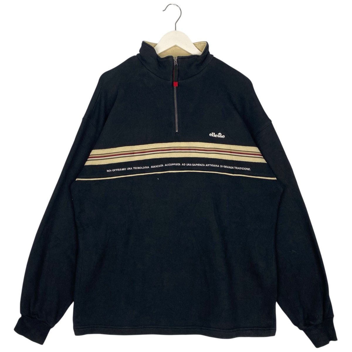 Vintage Vintage Ellesse Half Zip Sweatshirt Pullover Black Size L Size US L / EU 52-54 / 3 - 1 Thumbnail