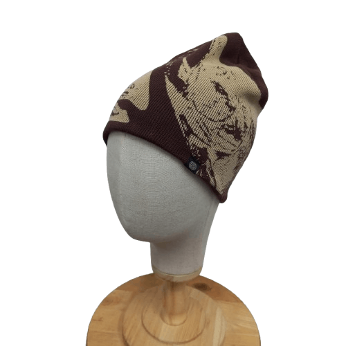 💥 Japanese brand silver monster overprint pull on beanie