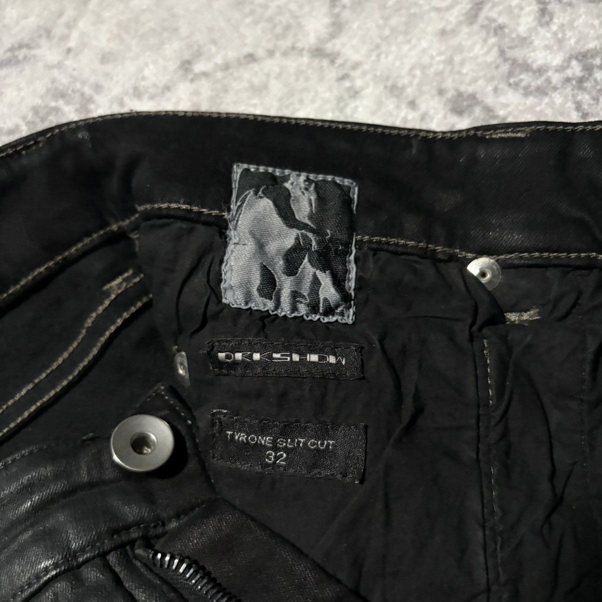 Rick Owens Drkshdw Rick Owens DRKSDHW SBW Heavy Waxed Tyrone Slit Cut Jeans Size US 32 / EU 48 - 12 Thumbnail