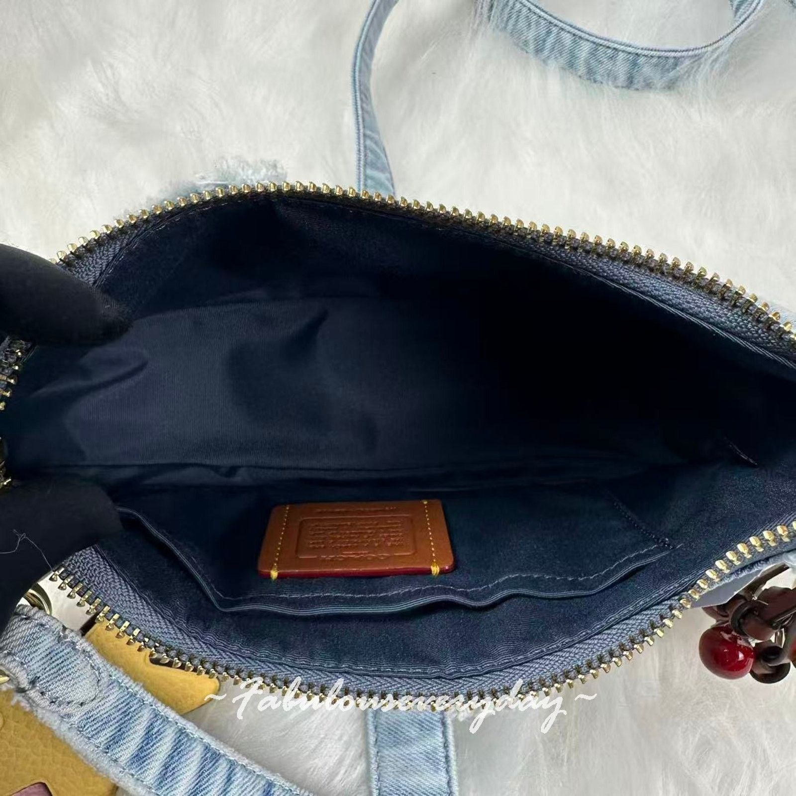 Coach Coach Teri Shoulder Loved Denim Charms Gold/Light Indigo Size ONE SIZE - 10 Thumbnail