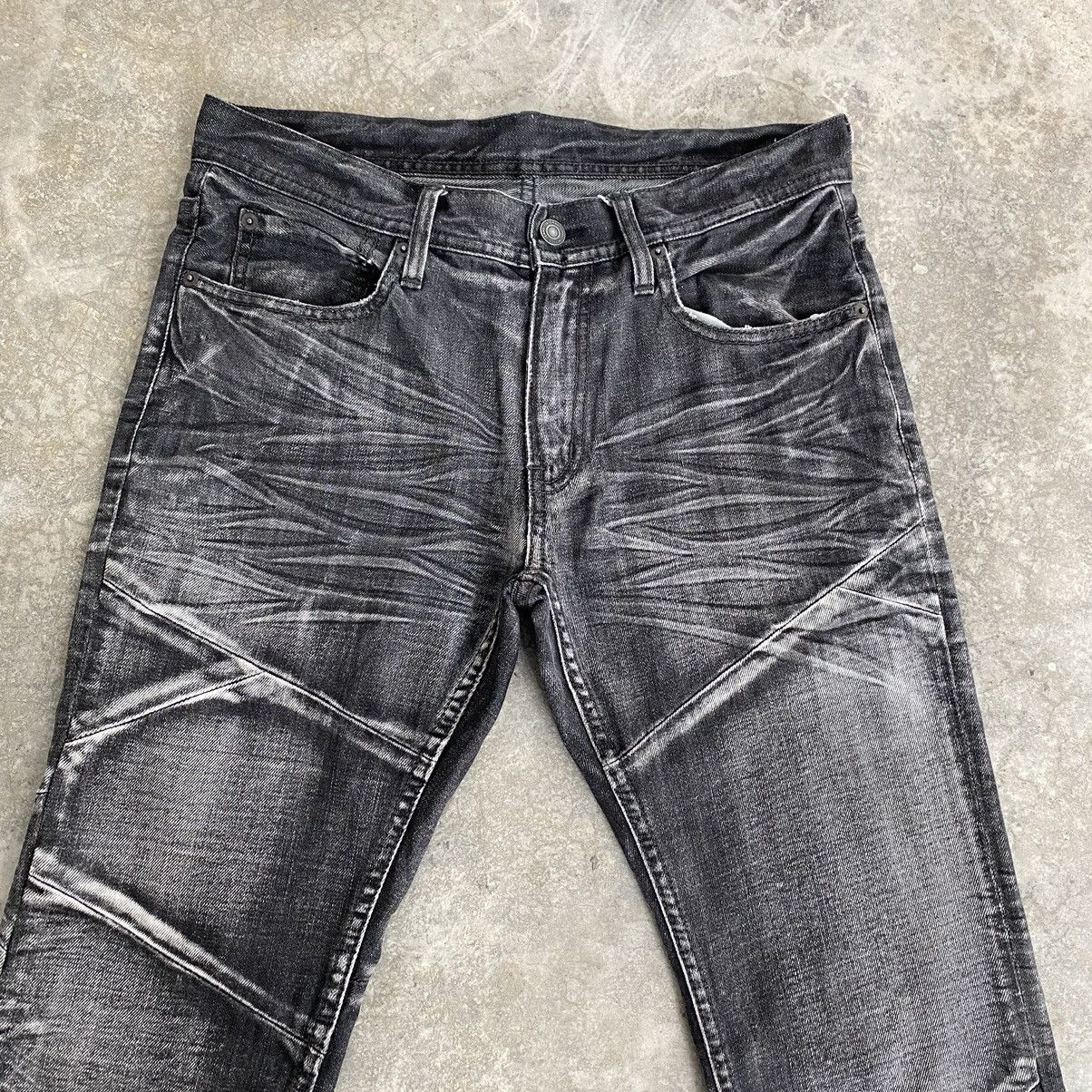 Japanese Brand Edge Rupert Japan Washed Grey Panelled Flared Jeans Size US 30 / EU 46 - 2 Thumbnail