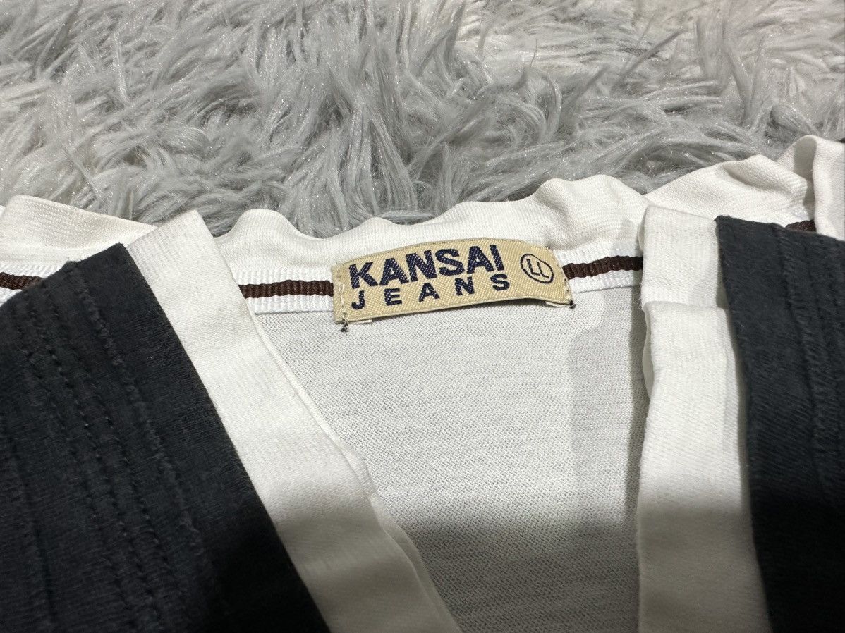 Kansai Yamamoto 🔥Vintage Kansai Jeans Double Layer Shirt Half Button Size US L / EU 52-54 / 3 - 5 Thumbnail