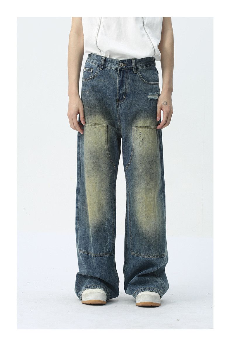 Vintage American retro street style patchwork distressed jeans Size US 32 / EU 48 - 1 Thumbnail