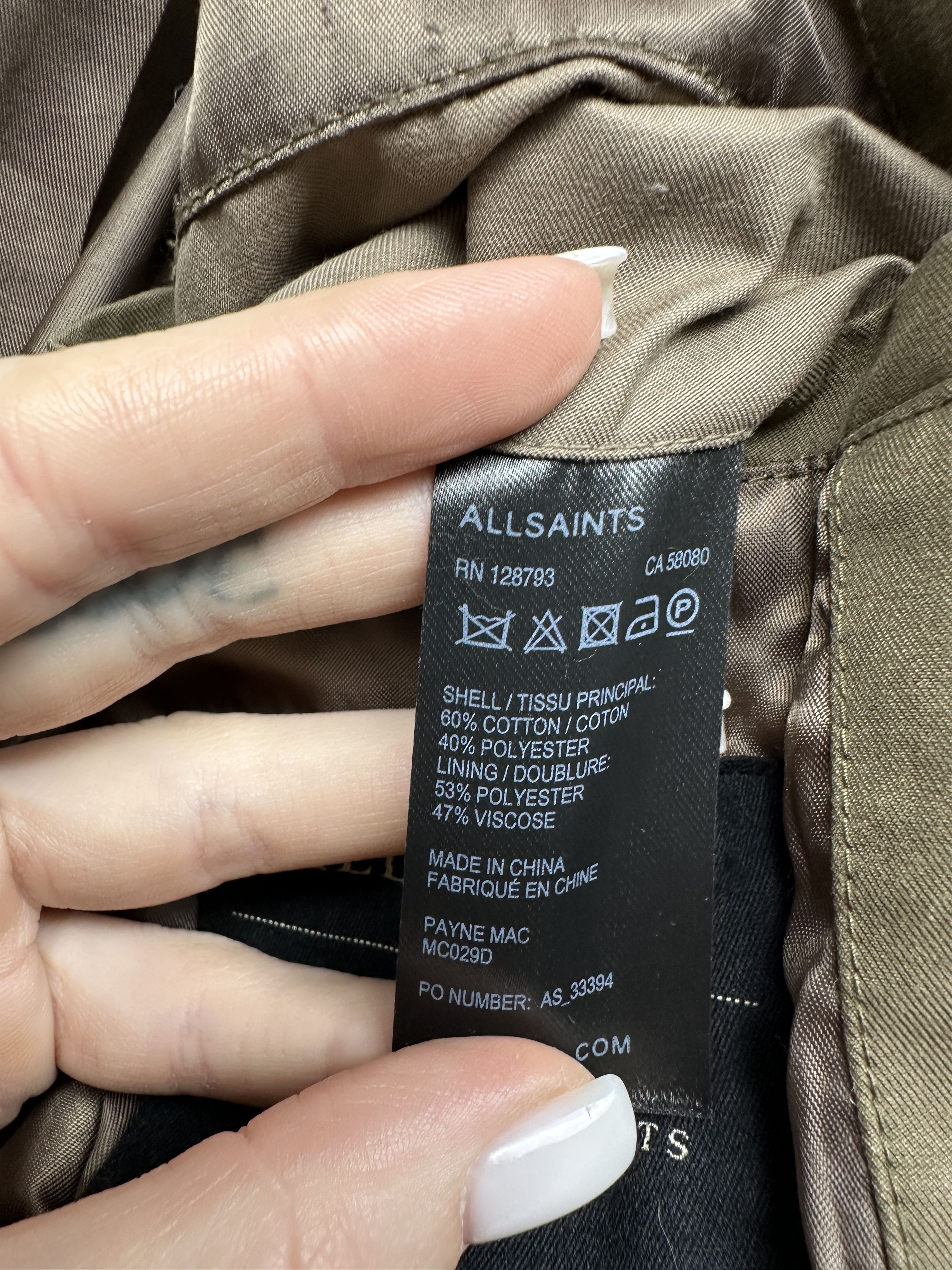 Allsaints Allsaints Mens Payne Mac Trench Coat Jacket Size US S / EU 44-46 / 1 - 4 Thumbnail