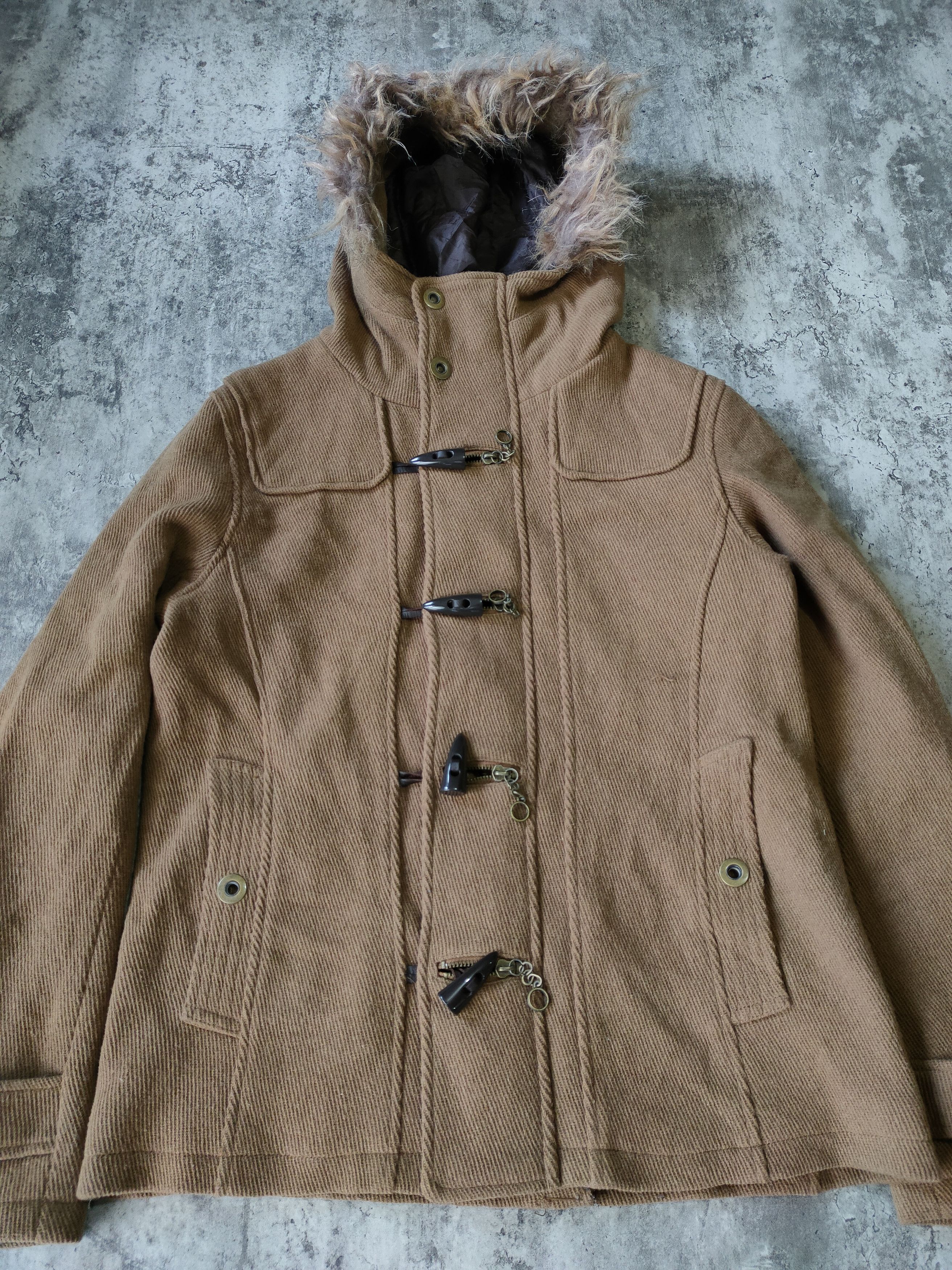 Semantic Design duffle jacket fur hoodie