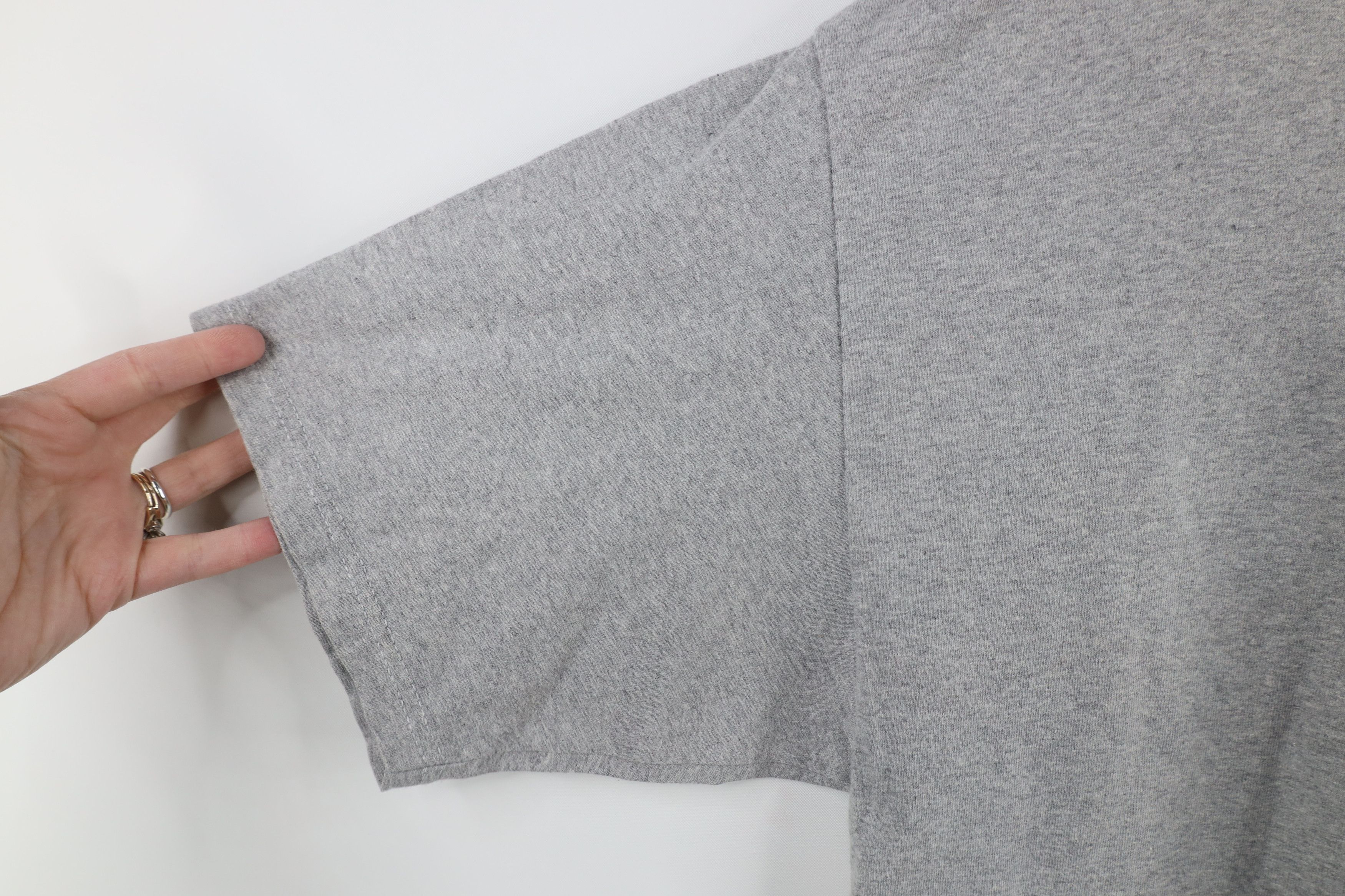 Adidas × Vintage Vintage 90s Adidas Spell Striped Trefoil T-Shirt Gray USA Size US L / EU 52-54 / 3 - 6 Thumbnail
