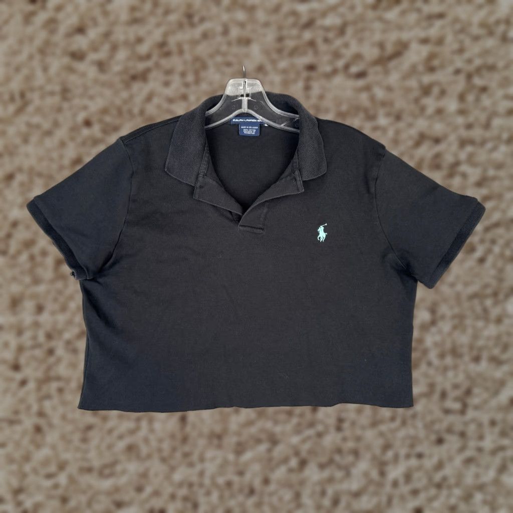 Ralph Lauren VINTAGE Ralph Lauren Polo Shirt Adult Large Black 100% Cotton Distressed Polo Shirt Mens Size US L / EU 52-54 / 3 - 1 Thumbnail