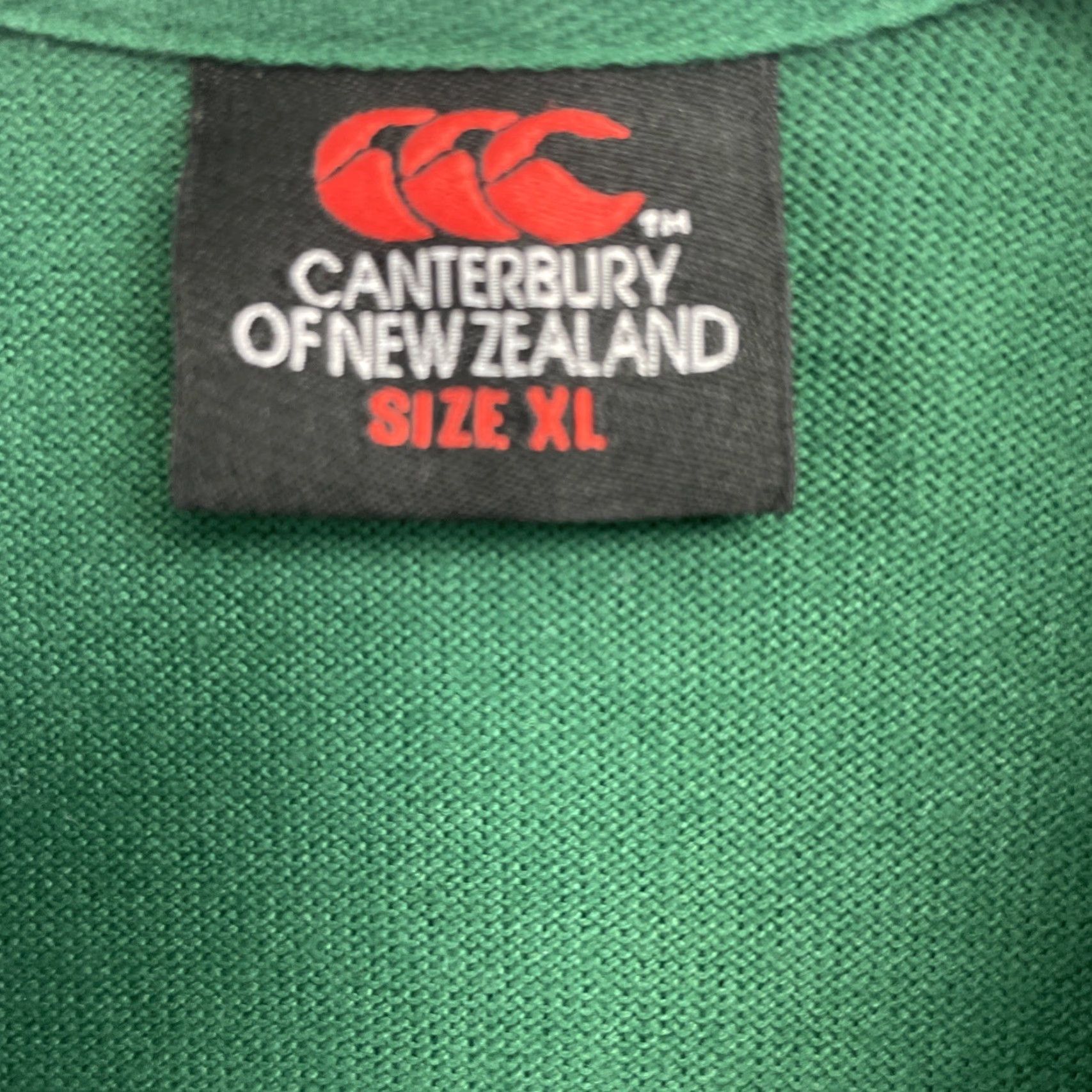 Vintage Ireland IRFU Canterbury Rugby Shirt Men XL Green Casual 90s Cotton Polo