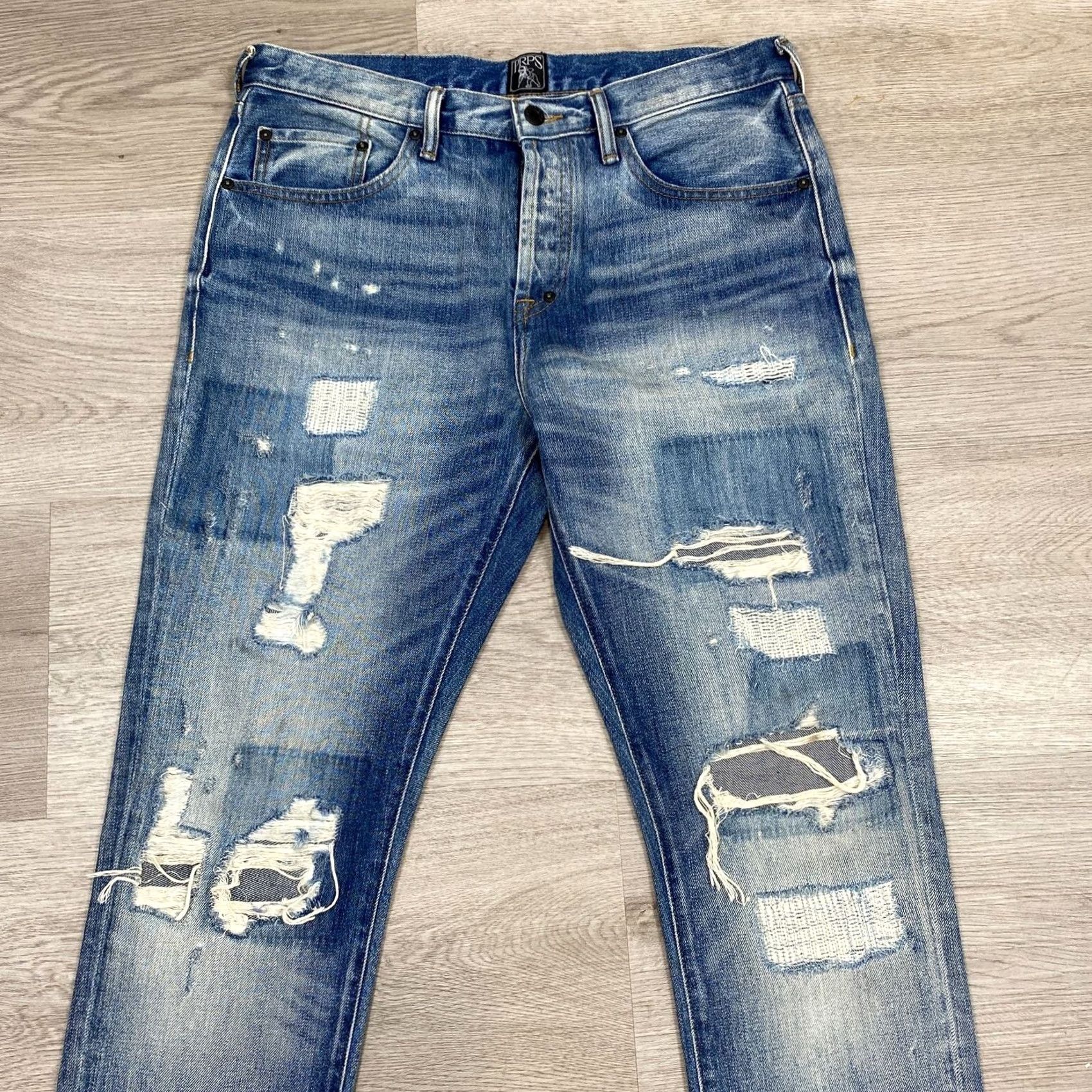Prps PRPS Jeans Men's 32x34 Le Sabre Slim Tapered Fit Distressed Blue Size US 32 / EU 48 - 2 Thumbnail