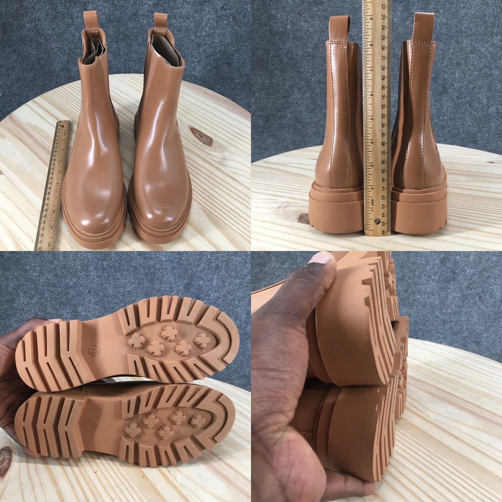 Vintage A New Day Boots Chelsea Brown Faux Leather Ankle Pull On Casual Womens 7.5 Size M / US 6-8 / IT 42-44 - 8 Thumbnail