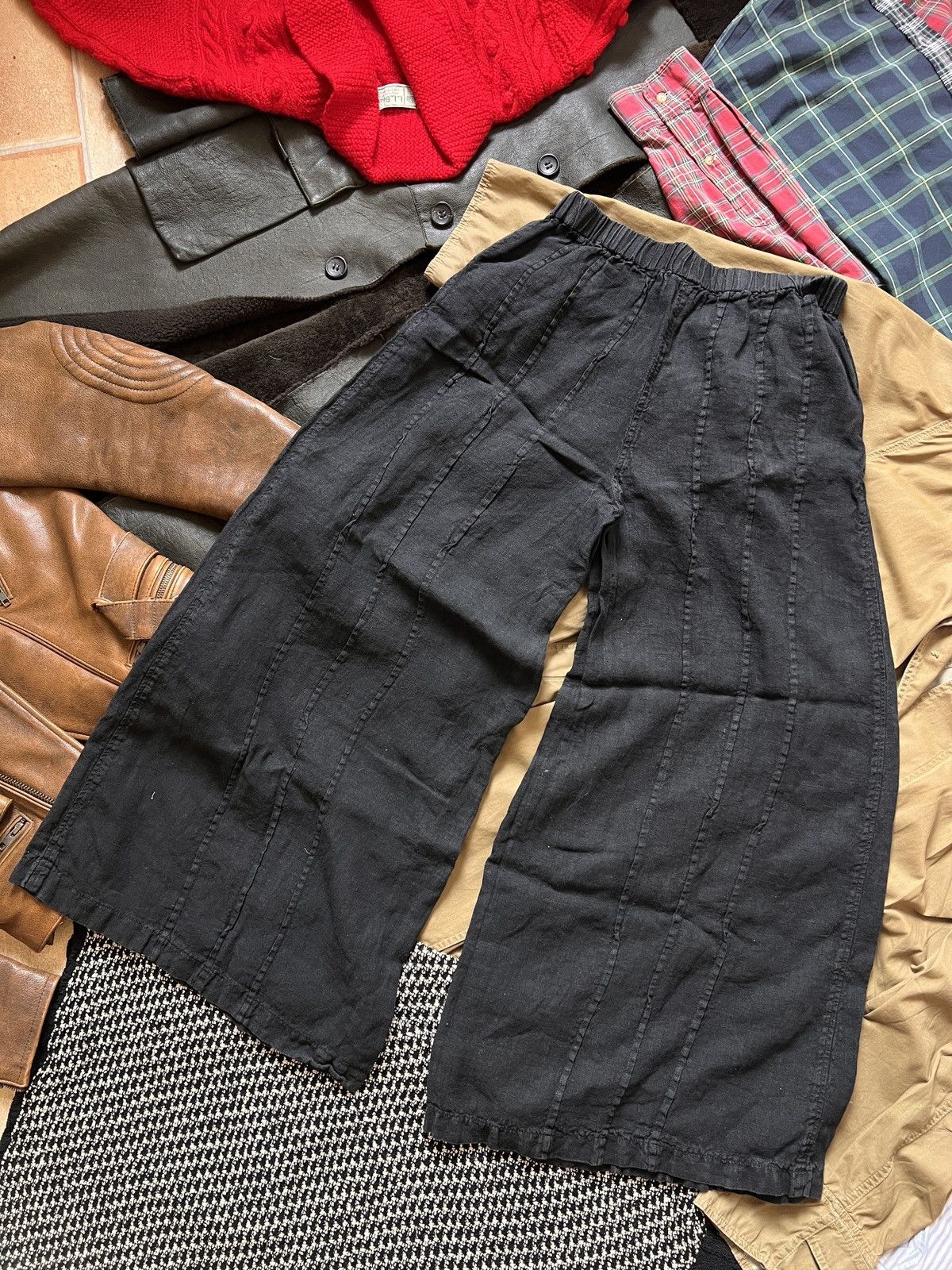 Other Black Wide-Leg Baggy Cotton Womans Pants Hippie Avant-Garde Size 27" / US 4 / IT 40 - 7 Thumbnail