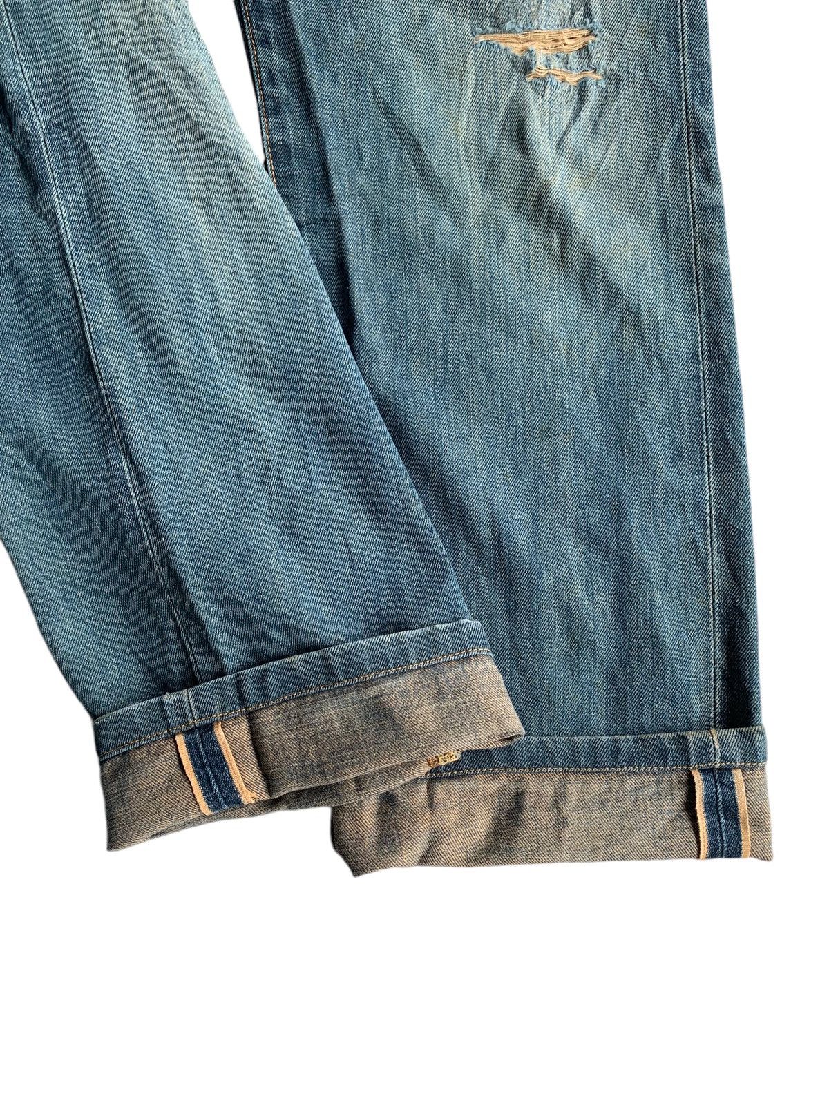 Edwin × Jean EDWIN 505X SELVEDGE DISTRESSED DENIM☠️ Size US 31 - 10 Thumbnail
