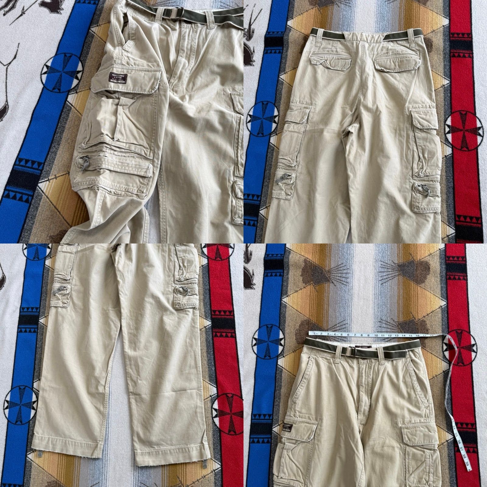 Abercrombie & Fitch VINTAGE Abercrombie & Fitch Paratrooper Cargo Pants Mens 32x32 Tan Solid Cargo Pants Men 32x32 Y2K Grunge Skate 90s Summer Fall Winter Spring Mens Size US 32 / EU 48 - 8 Thumbnail