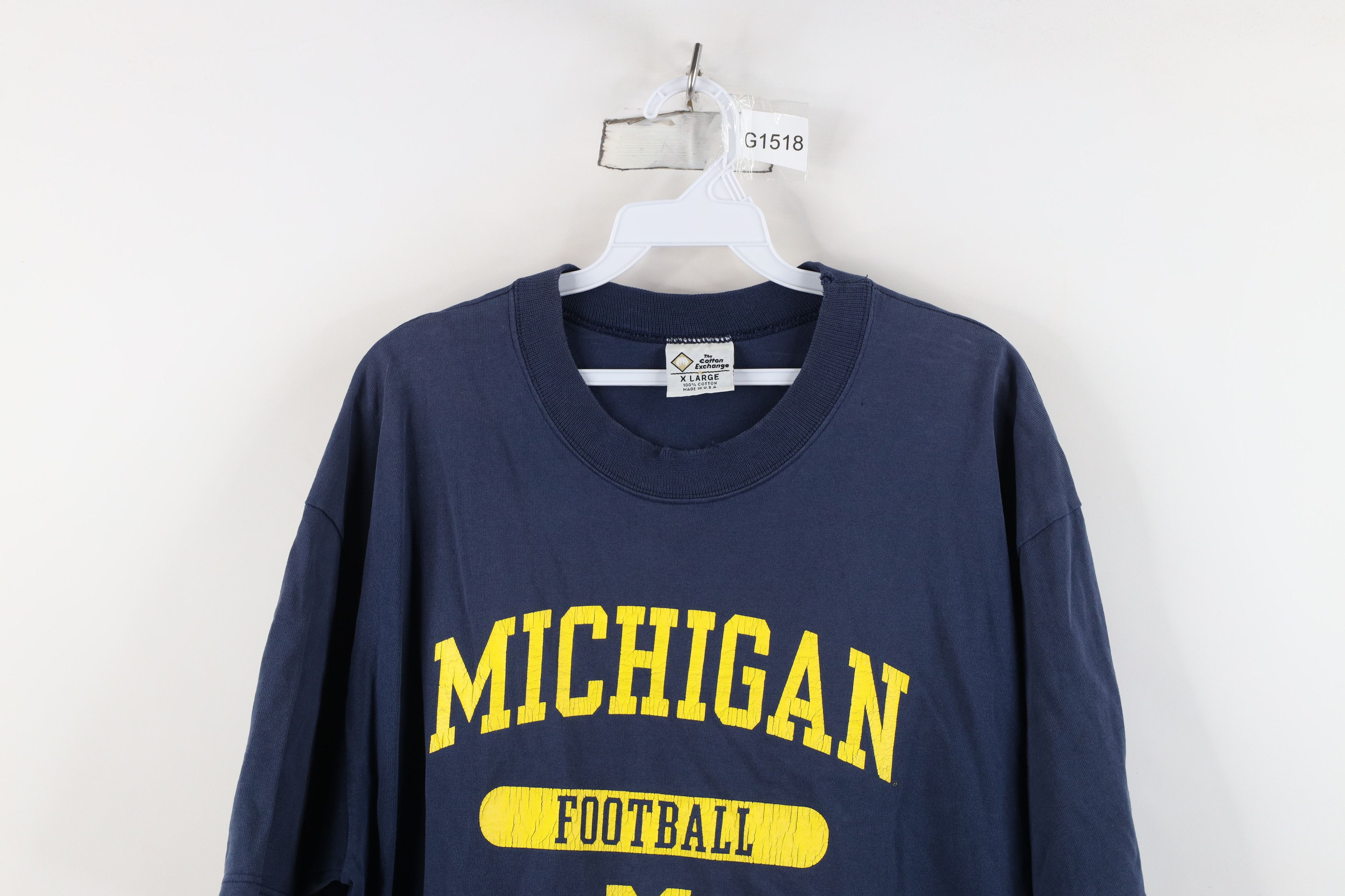 Vintage Vintage 90s University of Michigan Football T-Shirt USA Size US XL / EU 56 / 4 - 2 Thumbnail