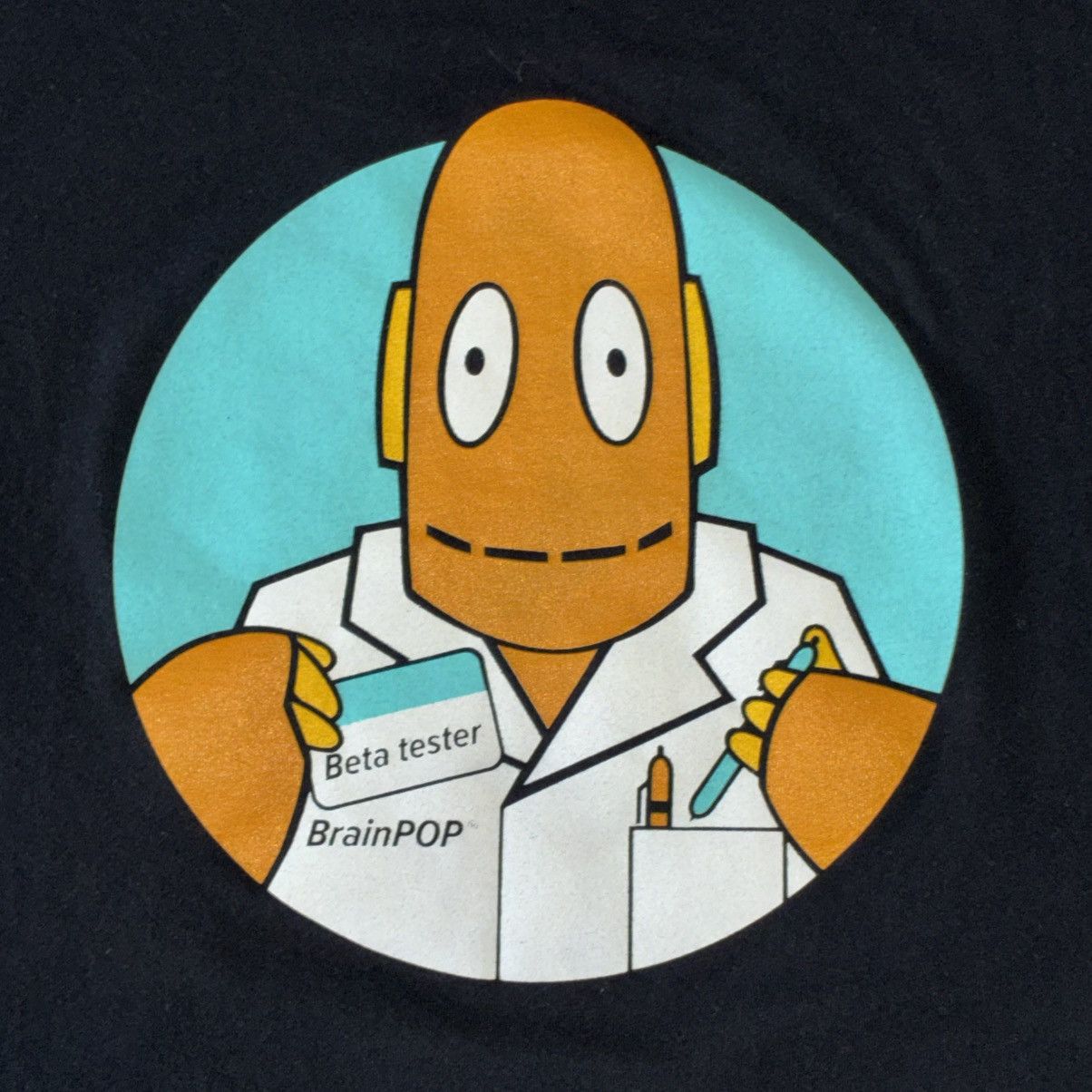 Other BrainPOP Moby robot beta tester black tee shirt Rare Size US L / EU 52-54 / 3 - 2 Thumbnail
