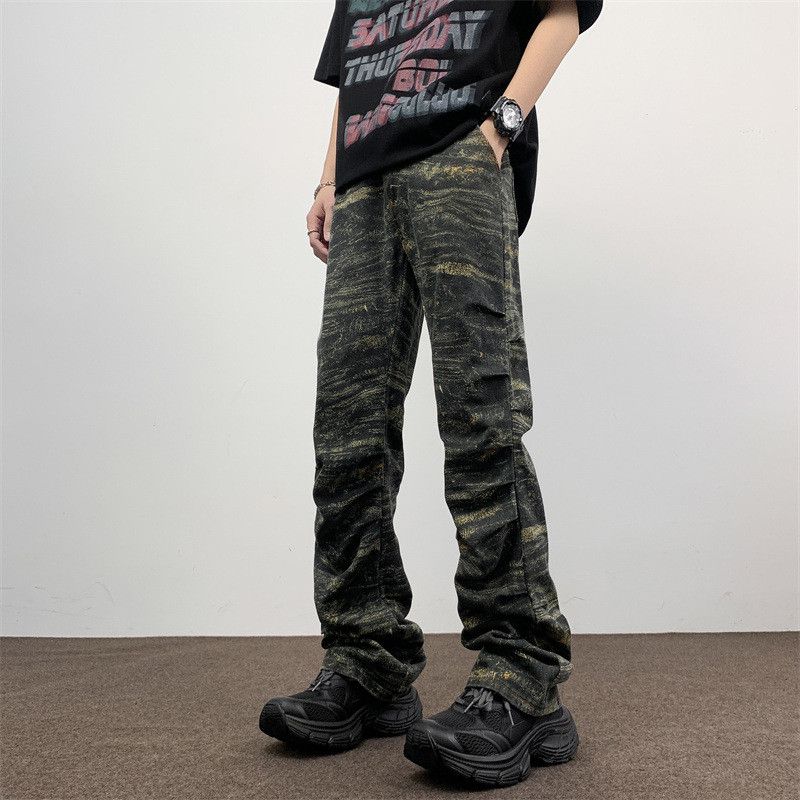 Japanese Brand × Jean Retro loose camouflage casual micro flared jeans Size US 30 / EU 46 - 6 Thumbnail