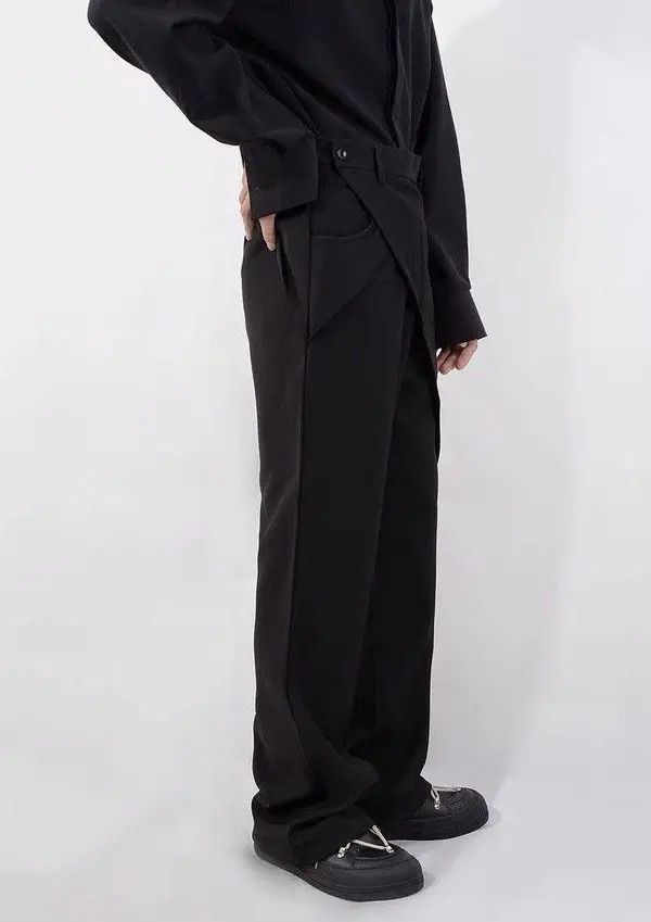 Japanese Brand 💎Retro Pleated Flared Assymetrical Wrap Pants Trousers Y2K Size US 30 / EU 46 - 3 Thumbnail